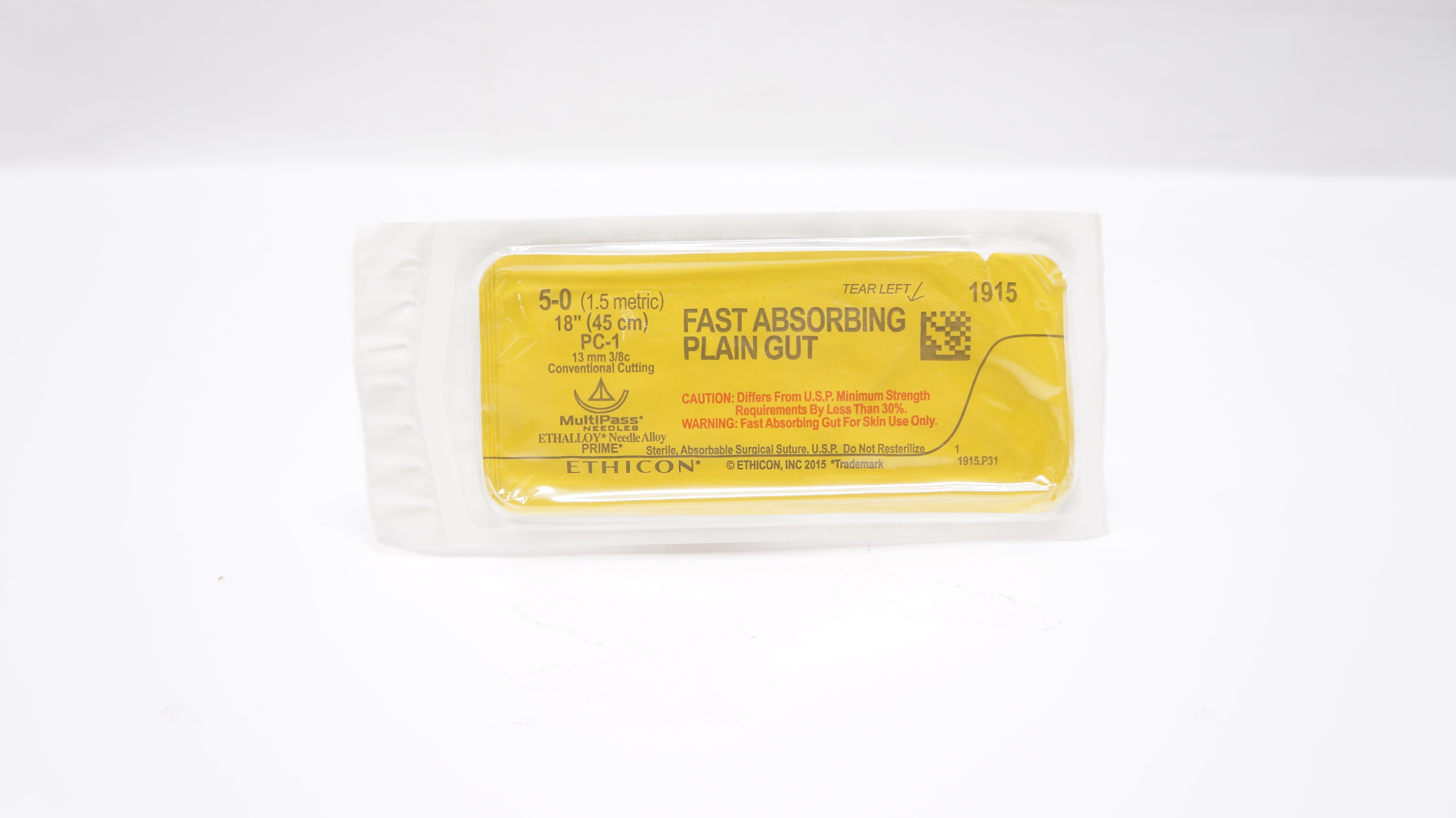 Ethicon 1915 5-0 Plain Gut Stre PC-1 13mm 3/8c Conventional Cutting, 18 inch