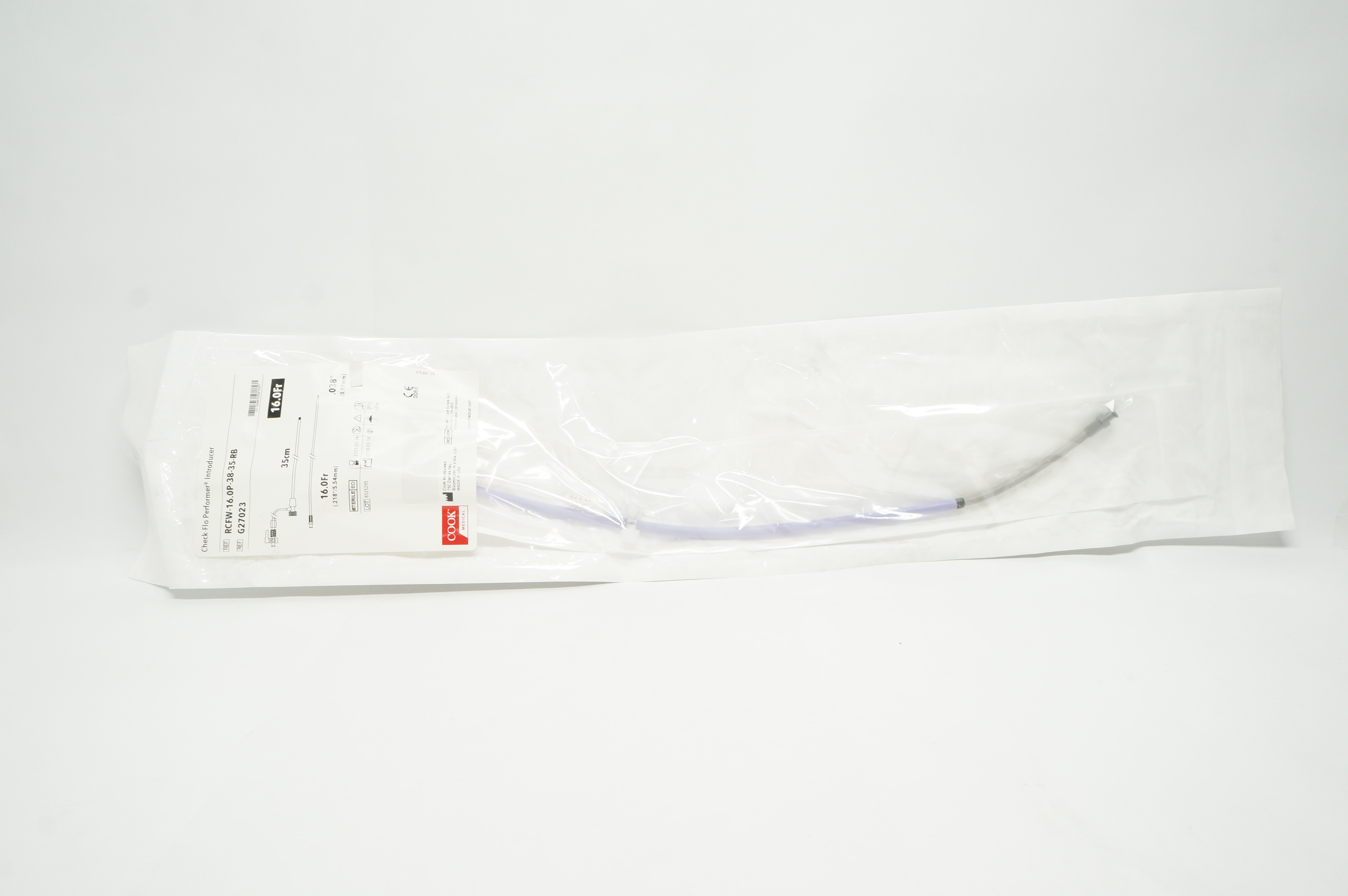 Cook Medical G27023 Check-Flo Performer Introducer 16.0Fr x 35cm x .038inch (x)