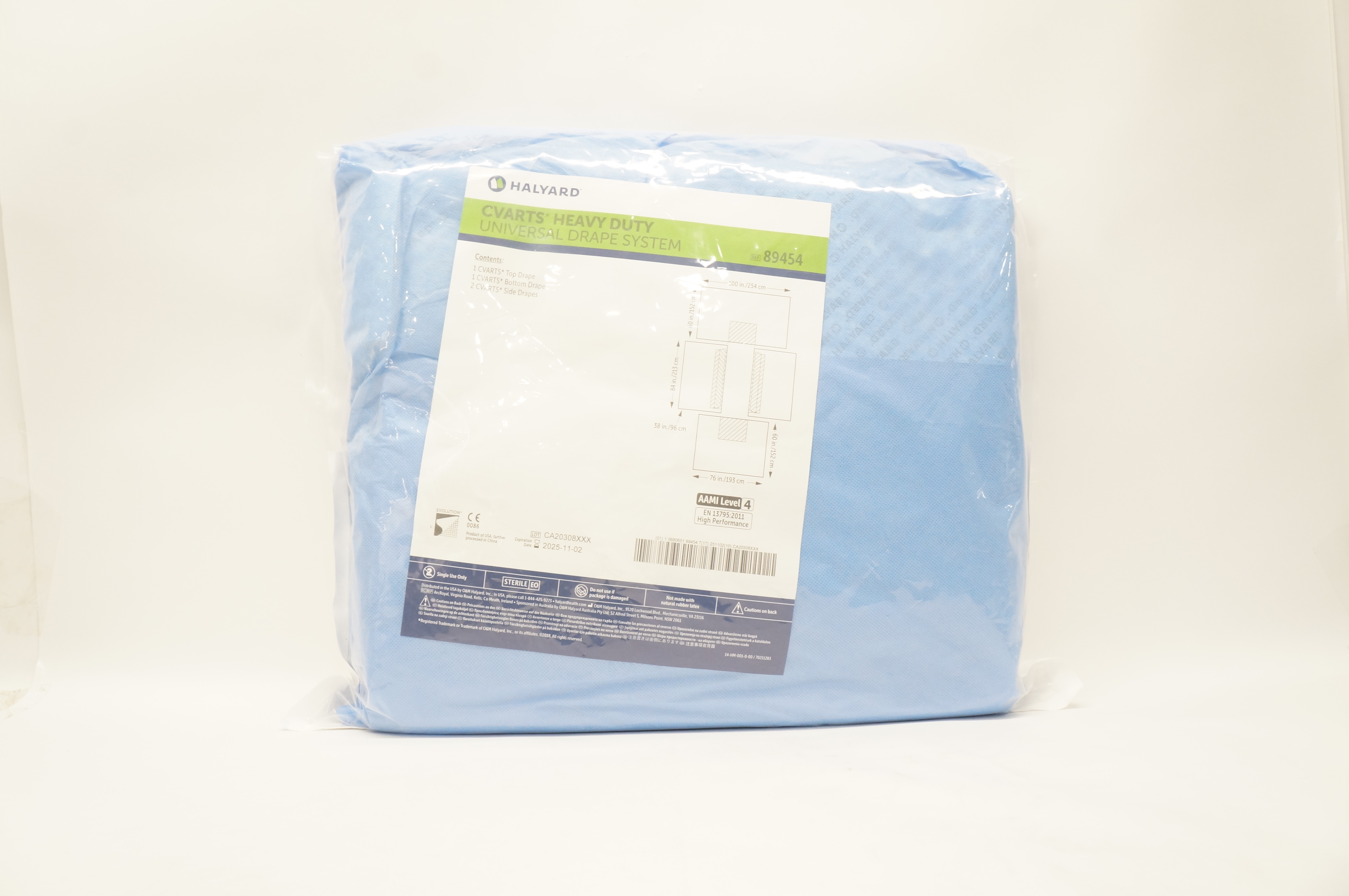 Halyard 89454 Cvarts Heavy Duty Universal Drape System 100 x 60 x 84 x 38x76inch