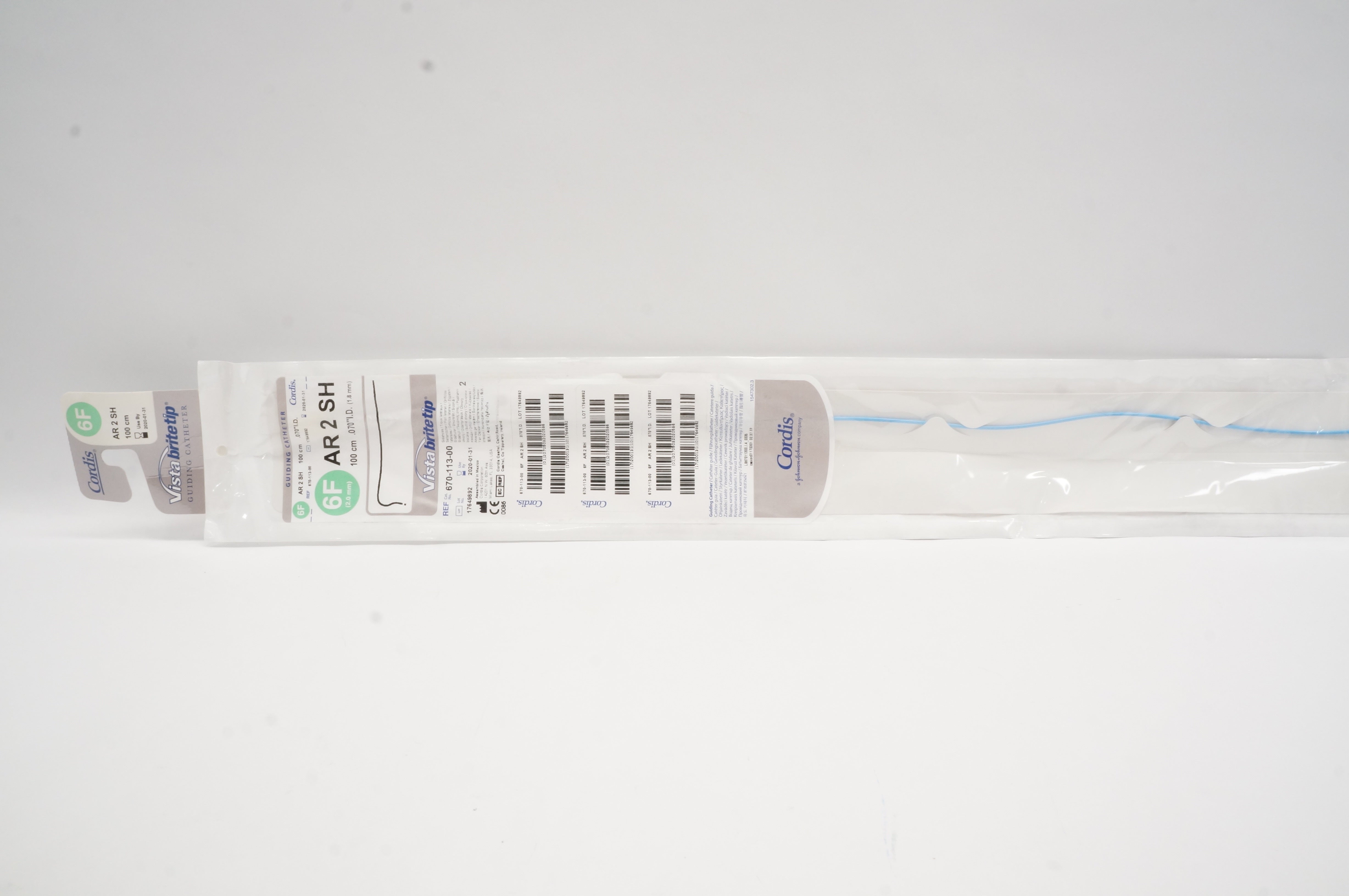 Cordis 670-113-00 Guiding Catheter AR 2 SH 6F x 100cm x .070inch (x)