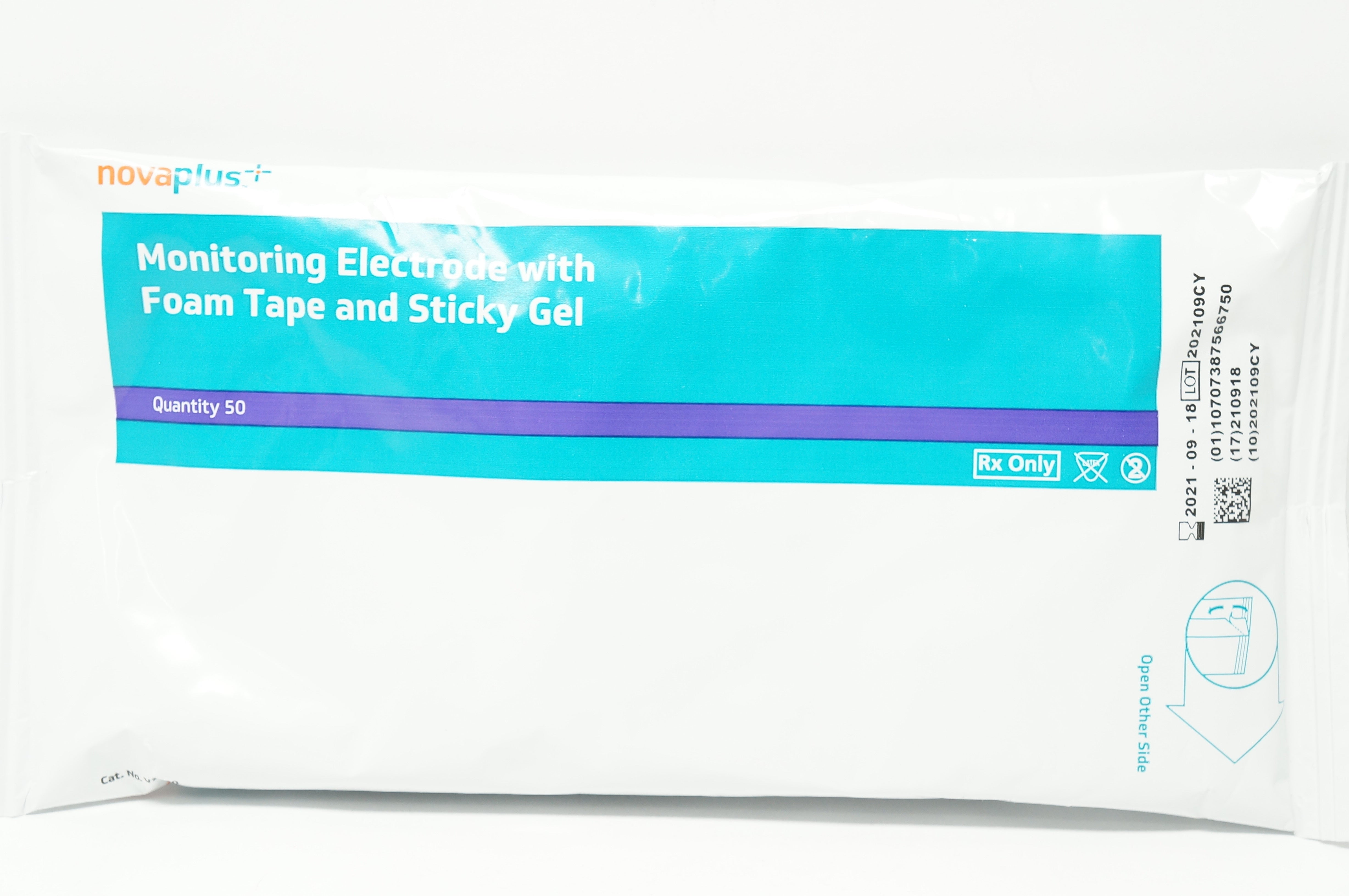 3M V2560 Novaplus Monitoring Electrode w/Foam Tape and Sticky Gel -Pack of 50(x)