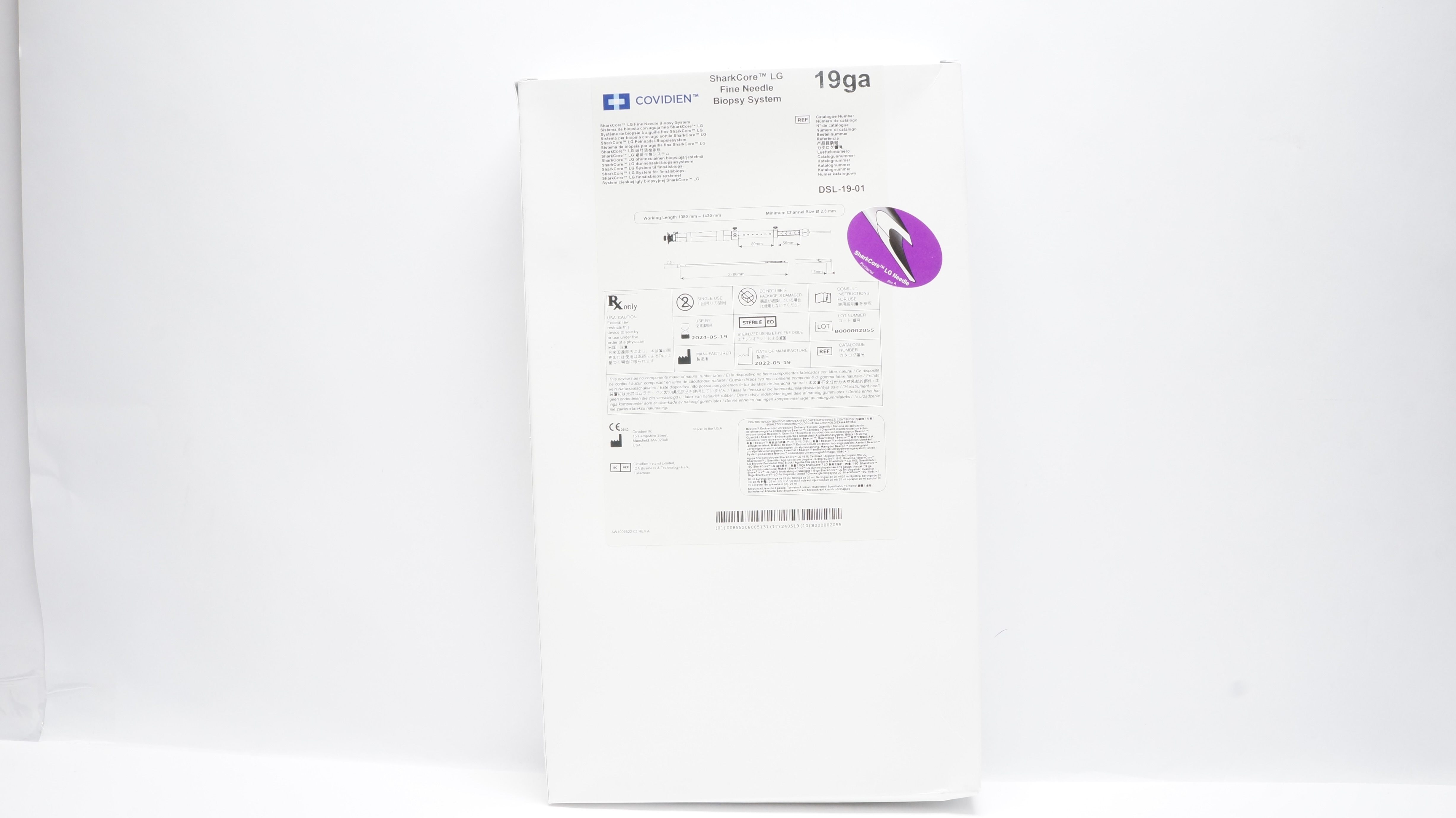 Covidien DSL-19-01 SharkCore LG Fine Needle Biopsy System 19ga (x)