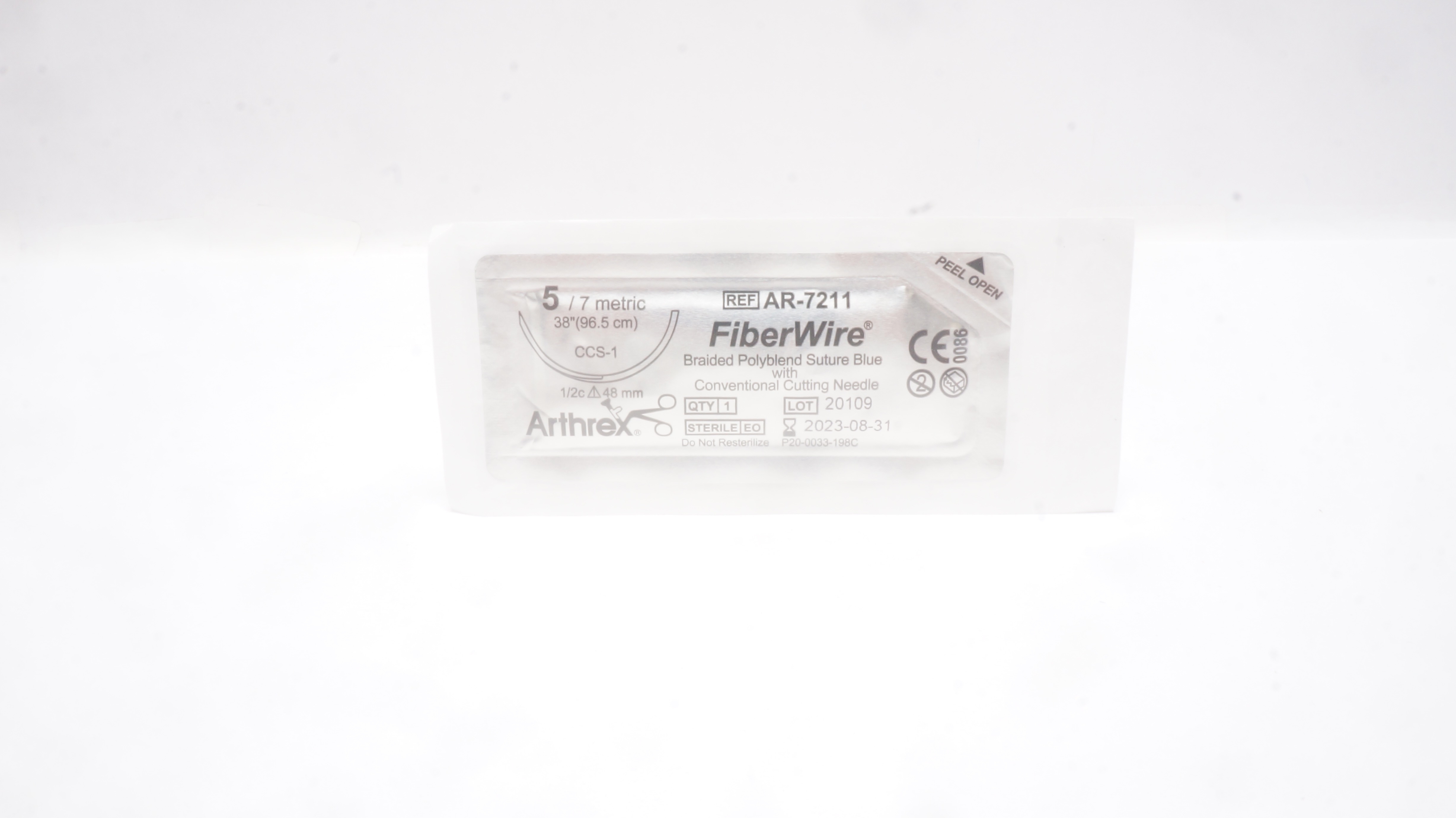 Arthrex AR-7211 5 FiberWire Braided Polyblend Stre CCS-1 1/2 48mm, 38 inch