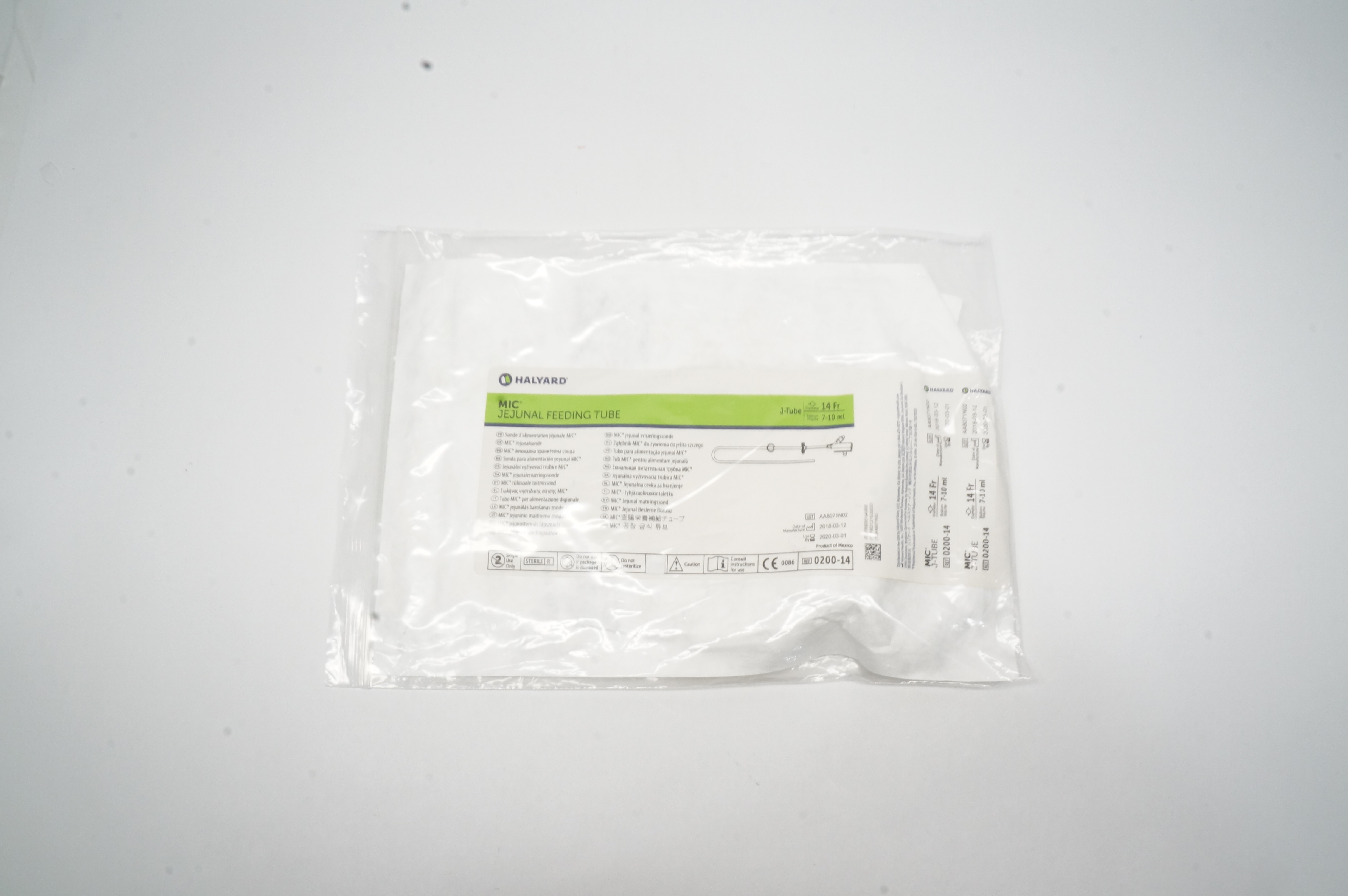 Halyard 0200-14 MIC Jejunal Feeding Tube 14Fr x 7-10 ml (x)