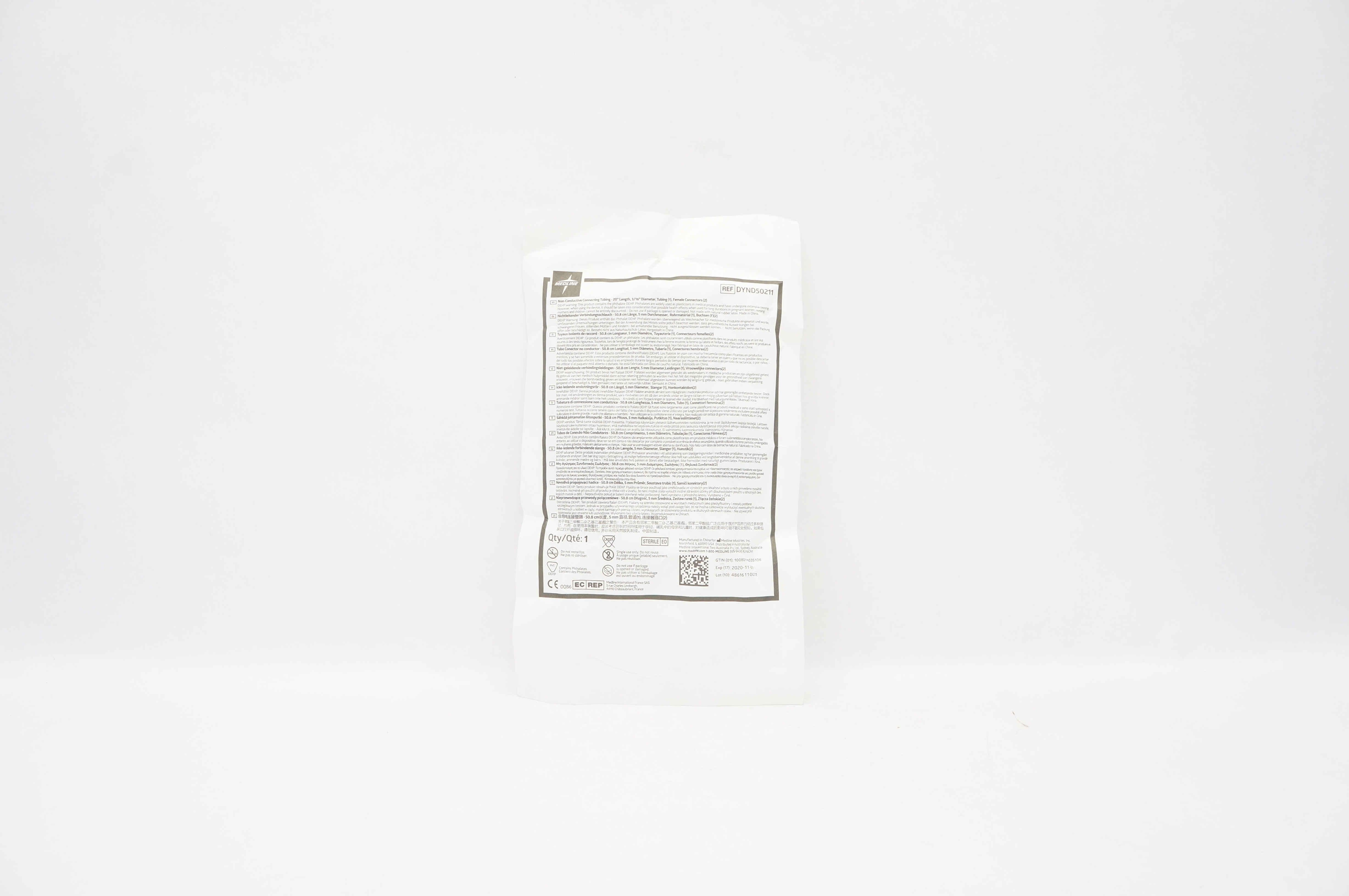 Medline DYND50211 Non Conductive Connecting Tubing 20inch x 3/16inch (x)