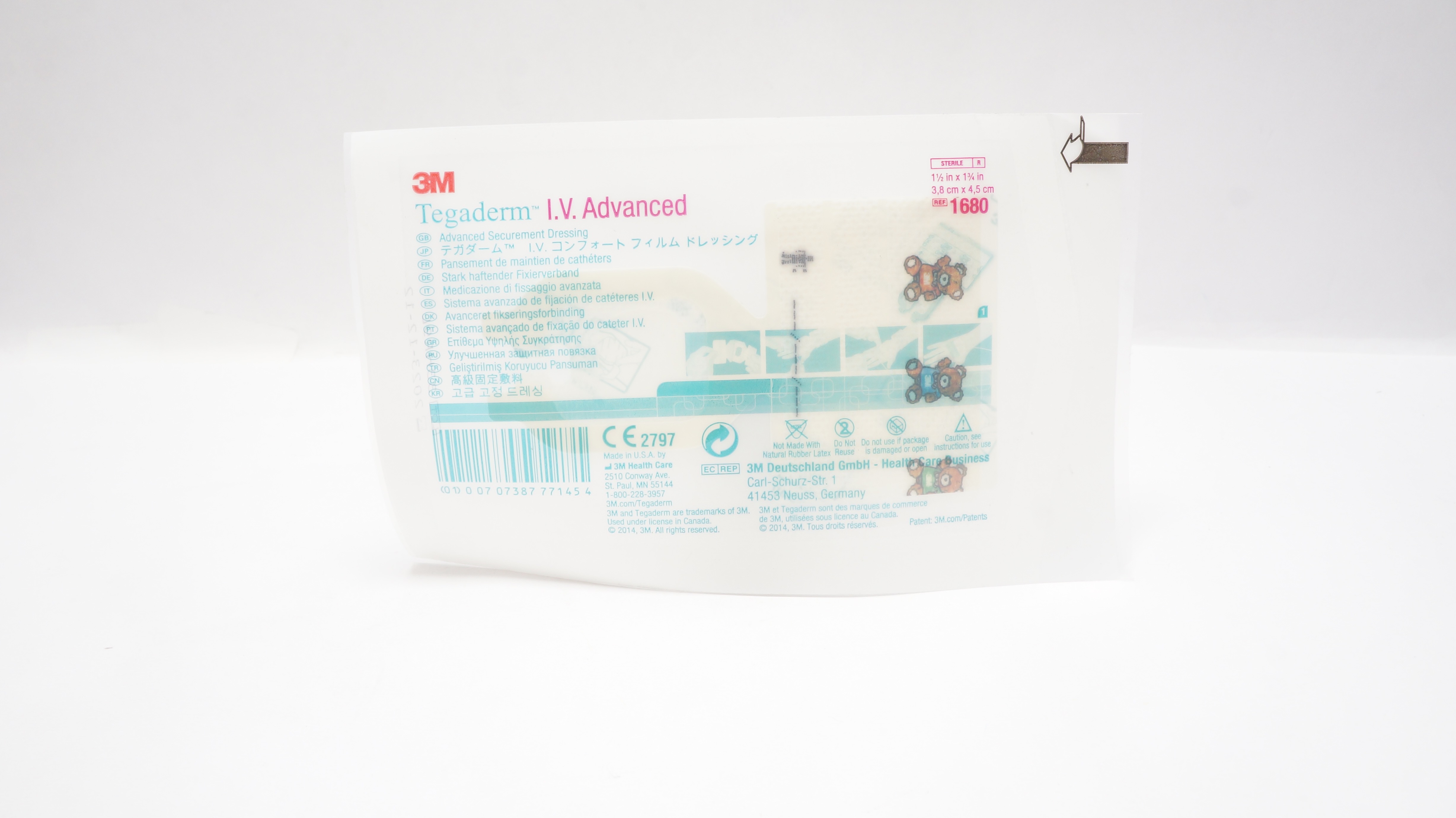 3M 1680 Tegaderm IV Advanced Securement Dressing 1-1/2inch x 1-3/4inch