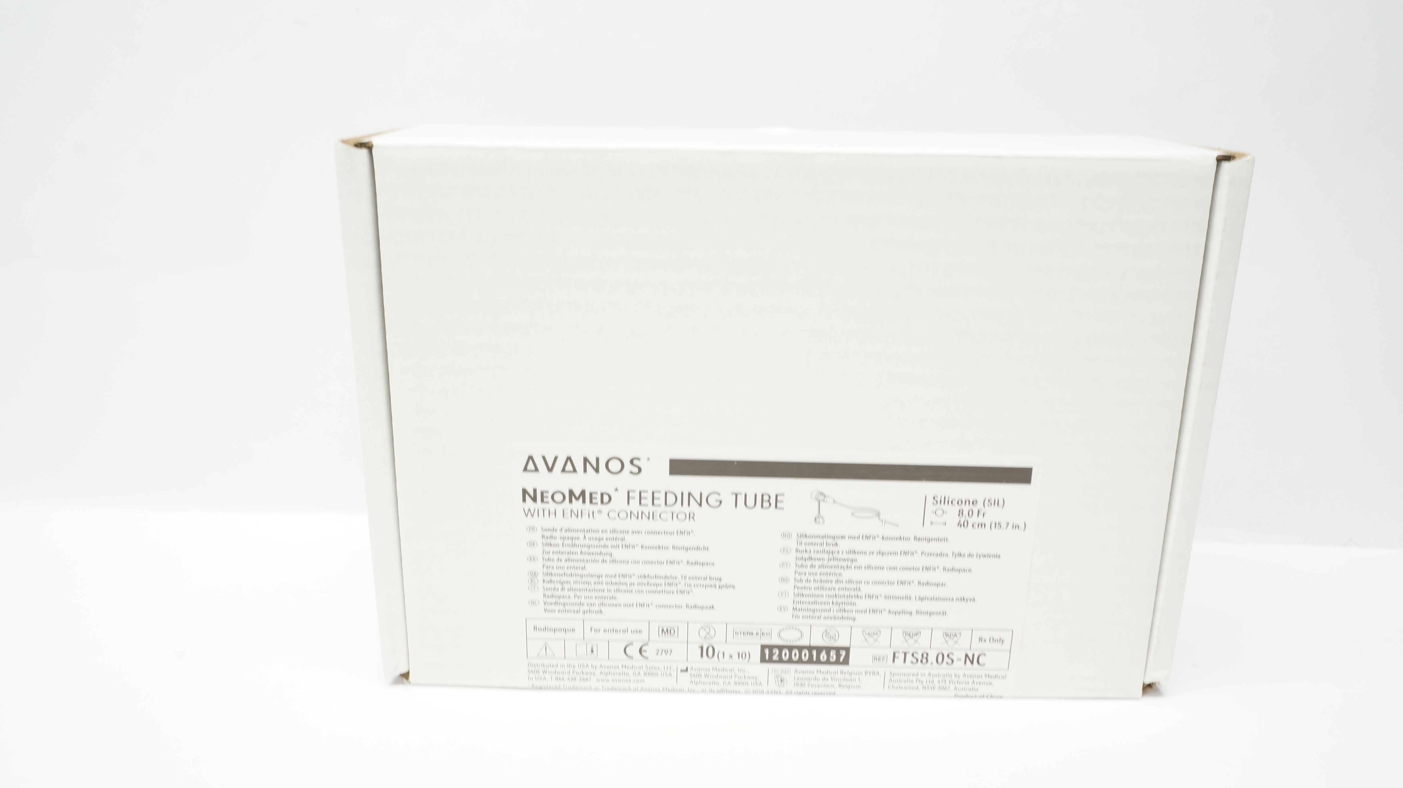 Avanos Medical FTS8.0S-NC NeoMed Feeding Tube W/ENFit Connector 8Fr - Box of 10
