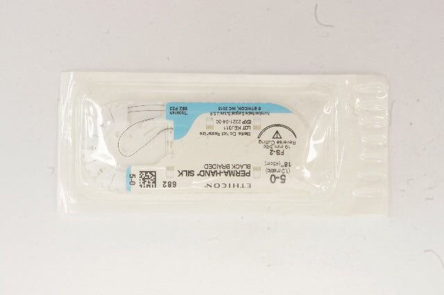 Ethicon 682 5-0 PERMA-HAND SILK FS-2 19mm 3/8c Reverse Cutting 18inch (x)