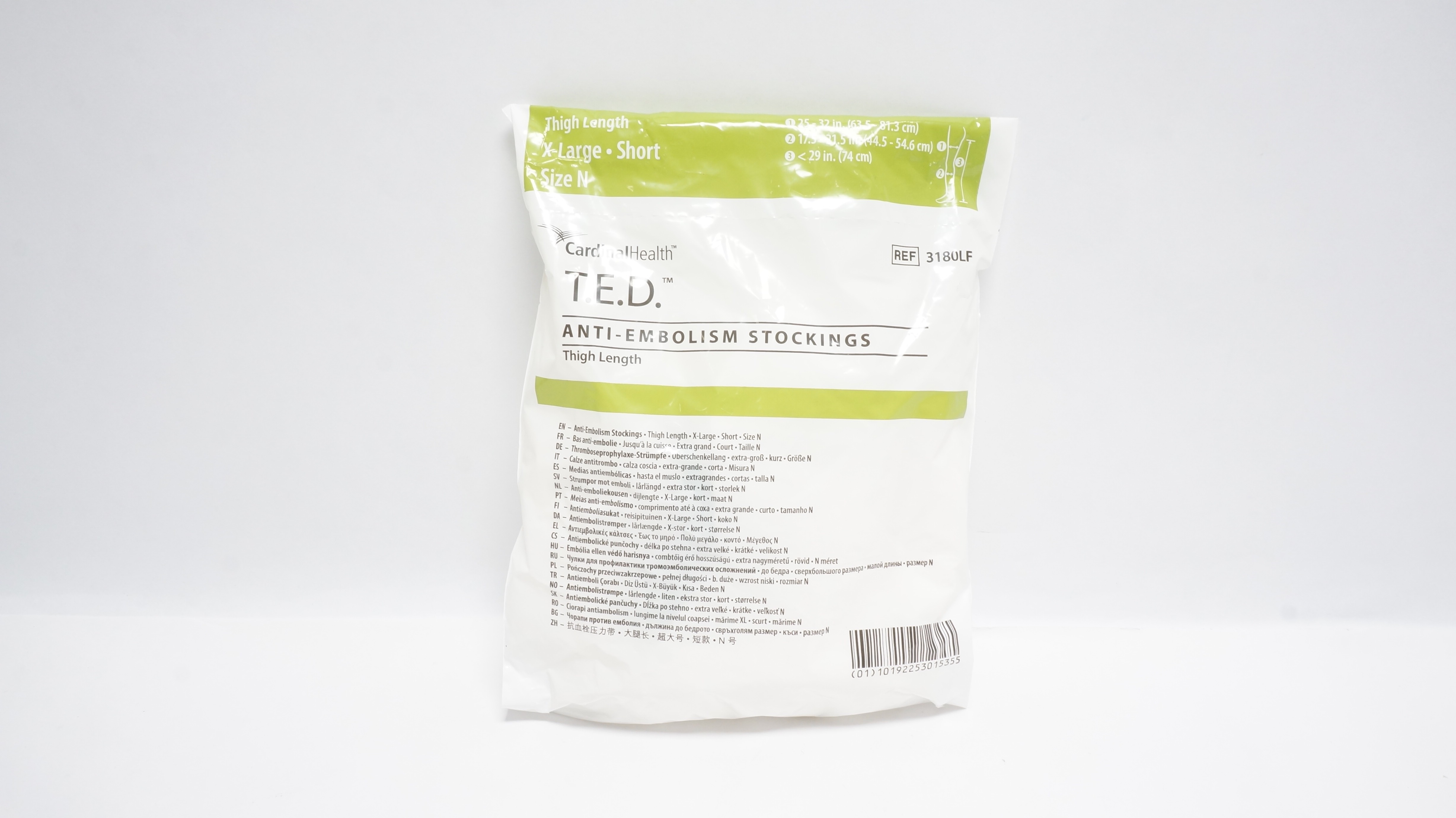 Cardinal Health 3180LF T.E.D. Anti-Embolism Stockings Thigh Length Size N, XL