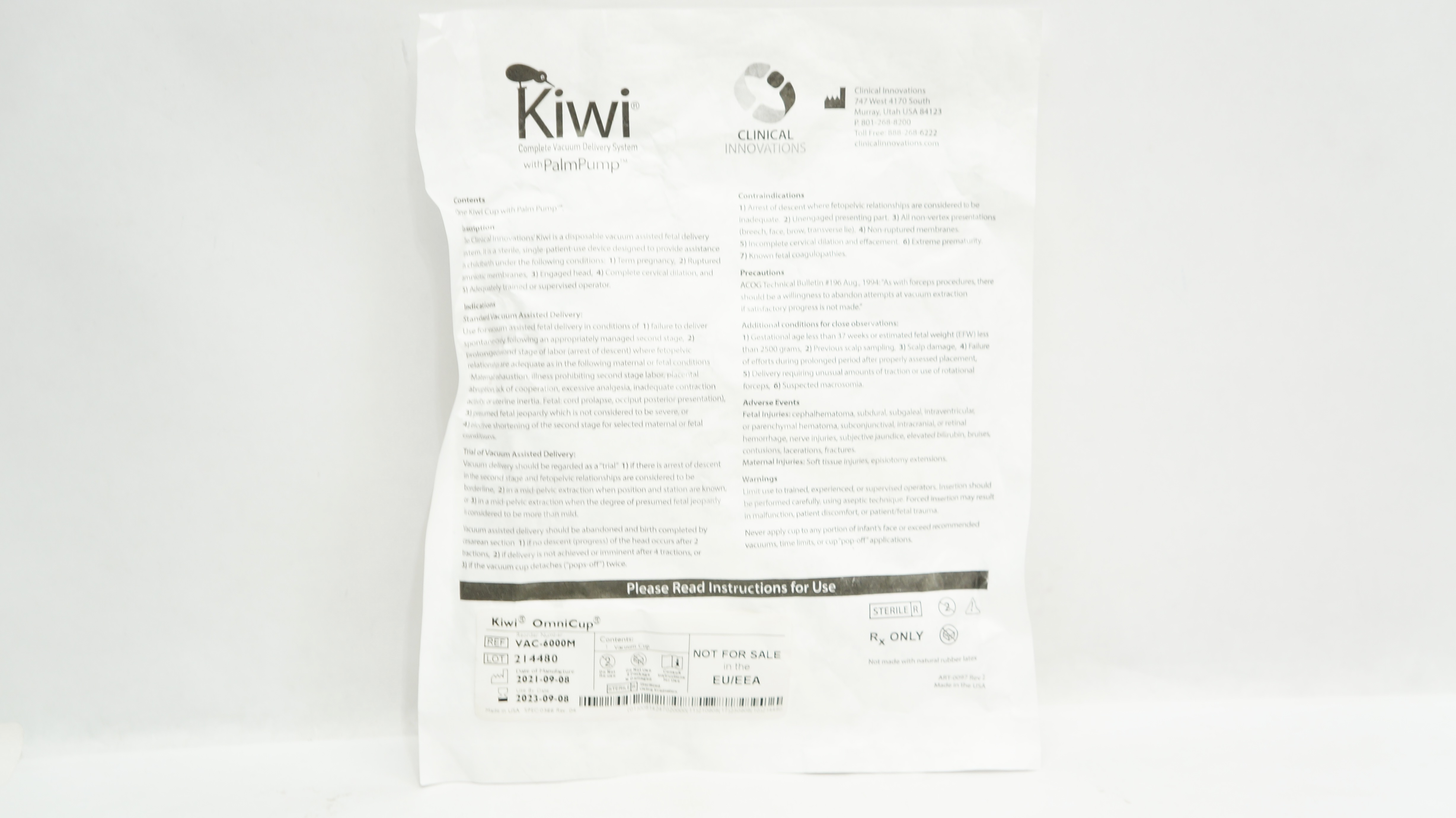 Clinical Innovations VAC-6000M Kiwi Omni Cup Vacuum Delivery System w/PalmPump(x)