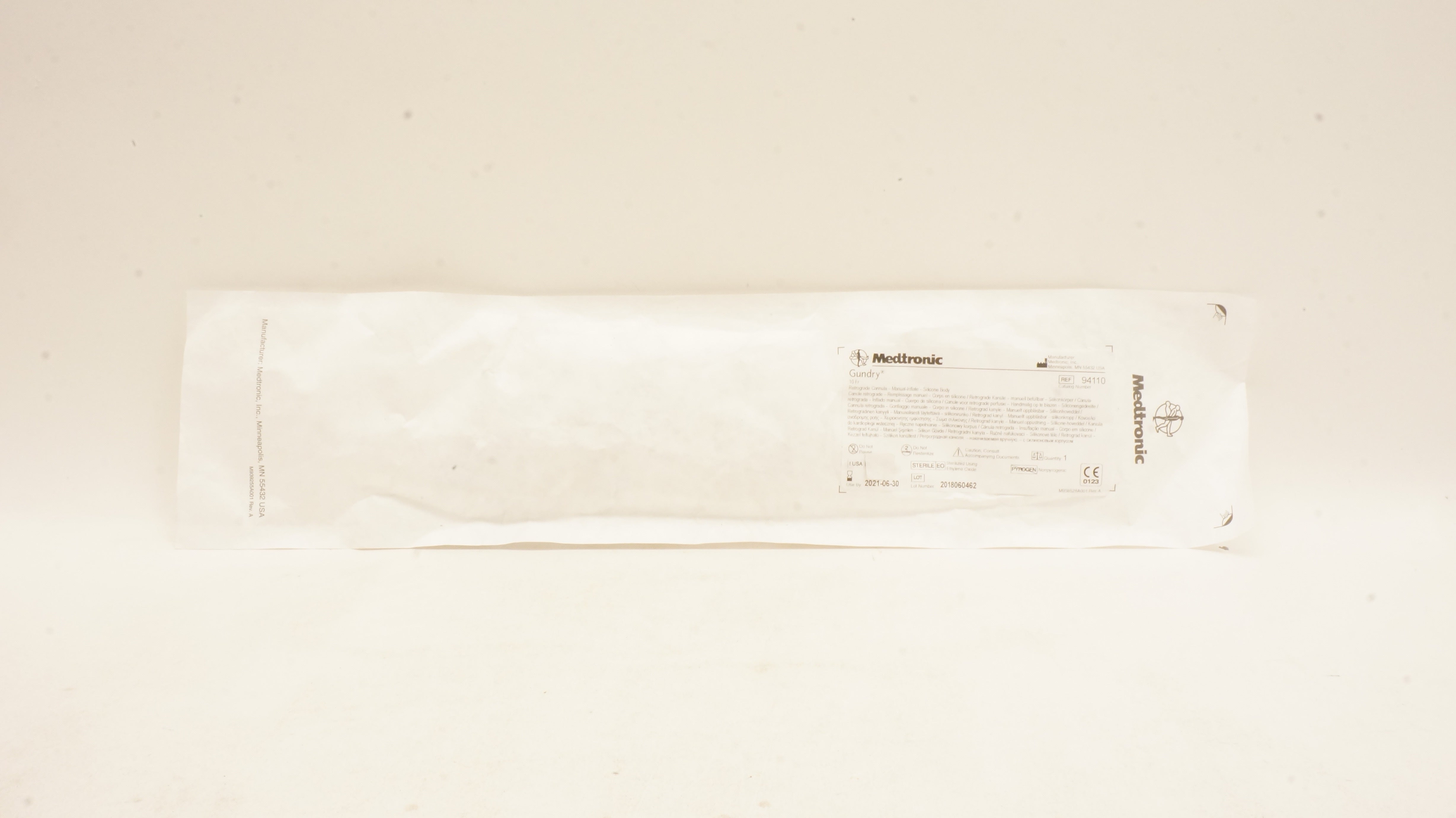 Medtronic  94110 Gundry Retrogate Cannula-Manual Inflate Silicone Body 10Fr (x)