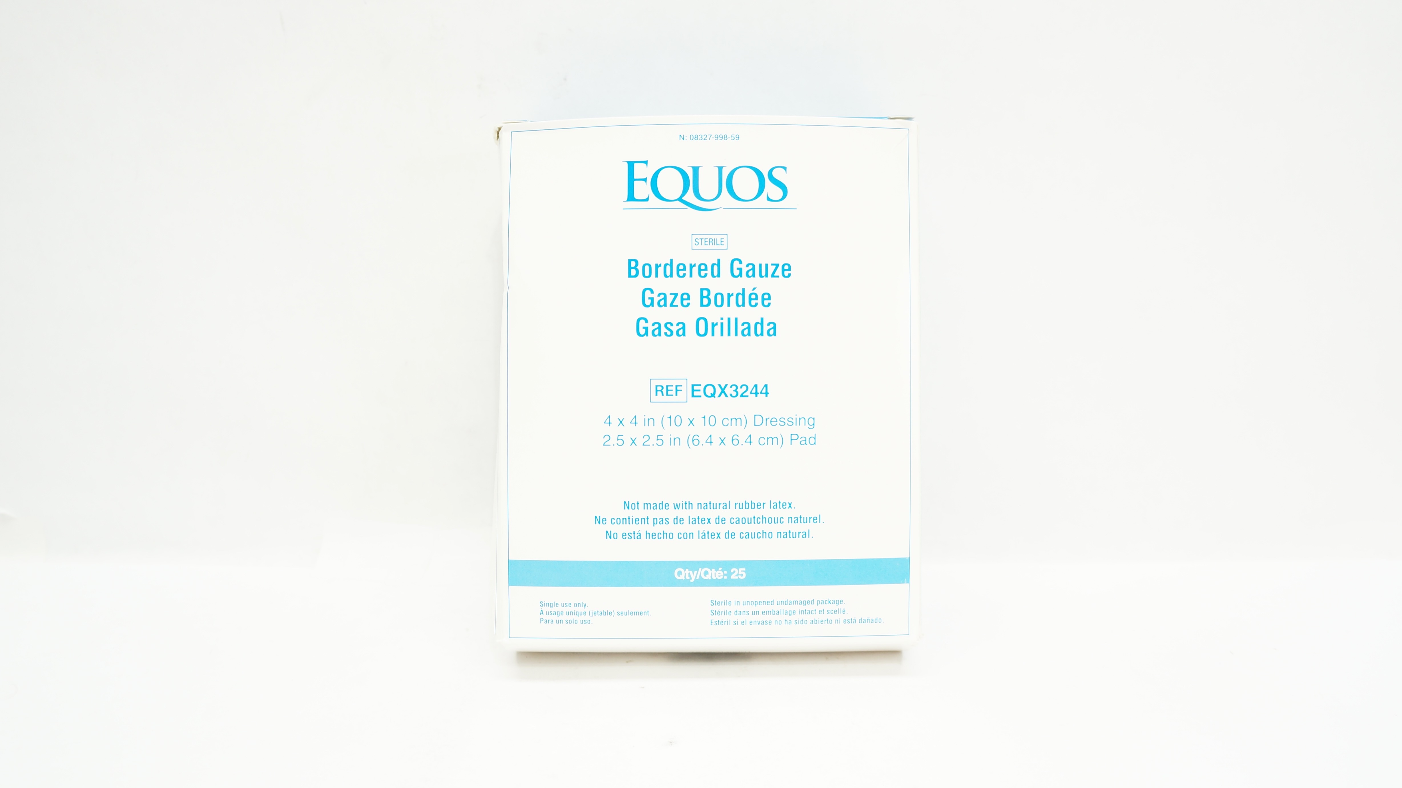 Medline EQX3244 Equos Bordered Gauze 4x4inch Dressing 2.5x2.5inch Pad -Box of 23