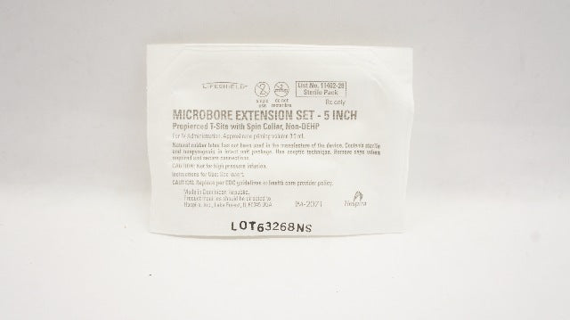 Hospira 11402-28 Lifeshield Microbore Extension Set-5 Inch
