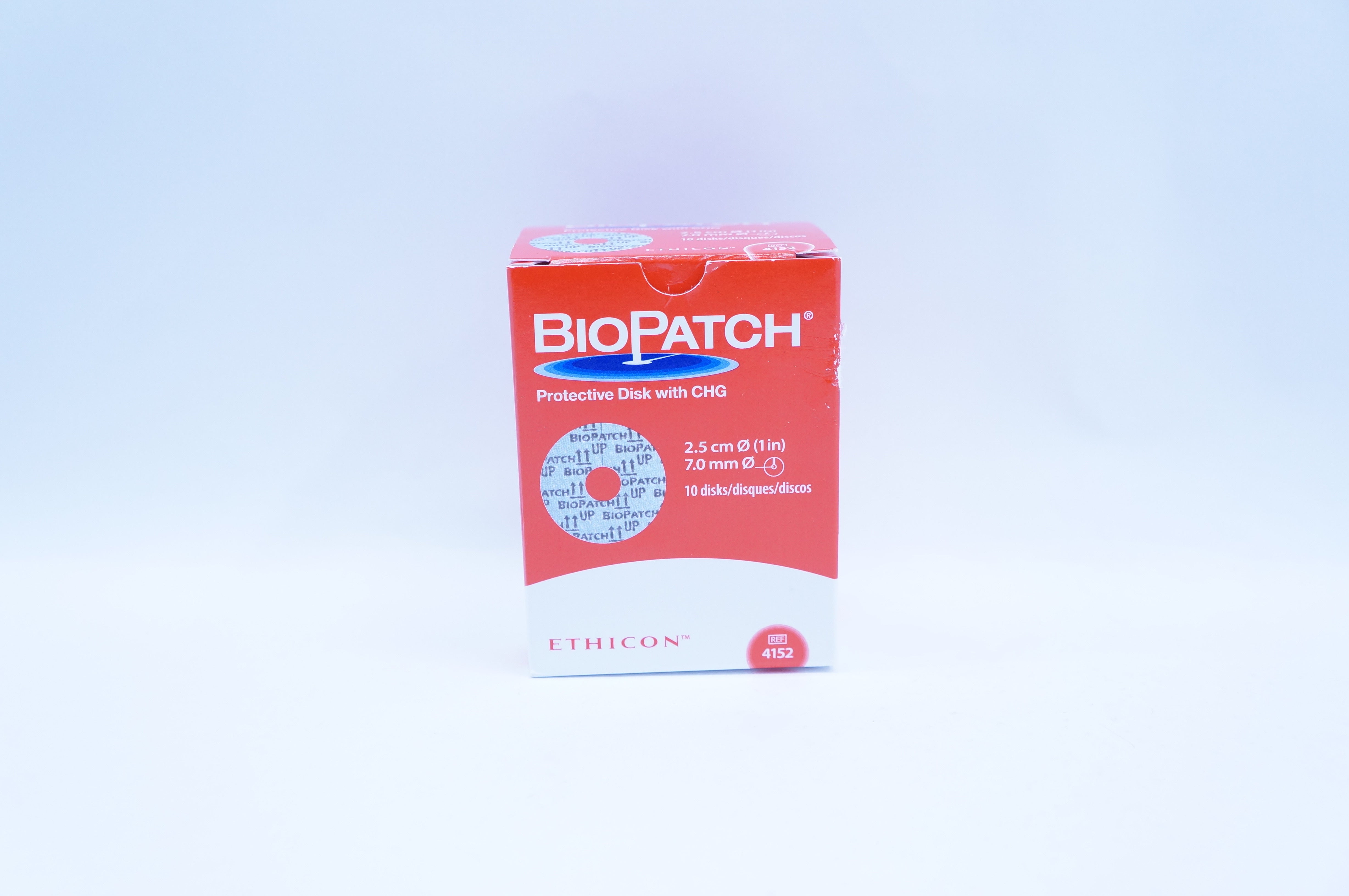 Ethicon 4152 BioPatch Prospective Disk with CHG 1inch x 7.0mm ~ Box of 10 (x)
