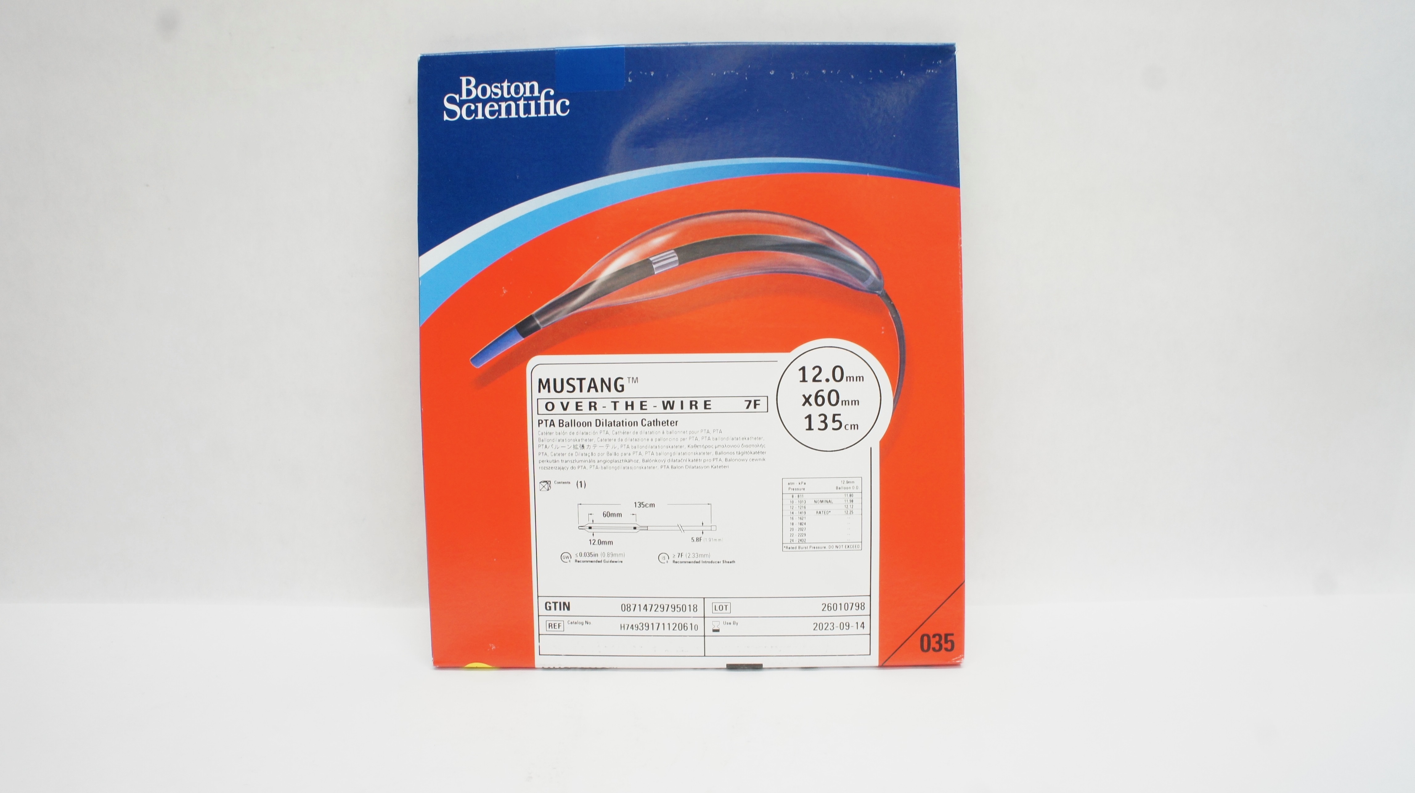 Boston Scientific H74939171120610 Mustang PTA Dilatation Cath.12.0x60mmx135cm(x)