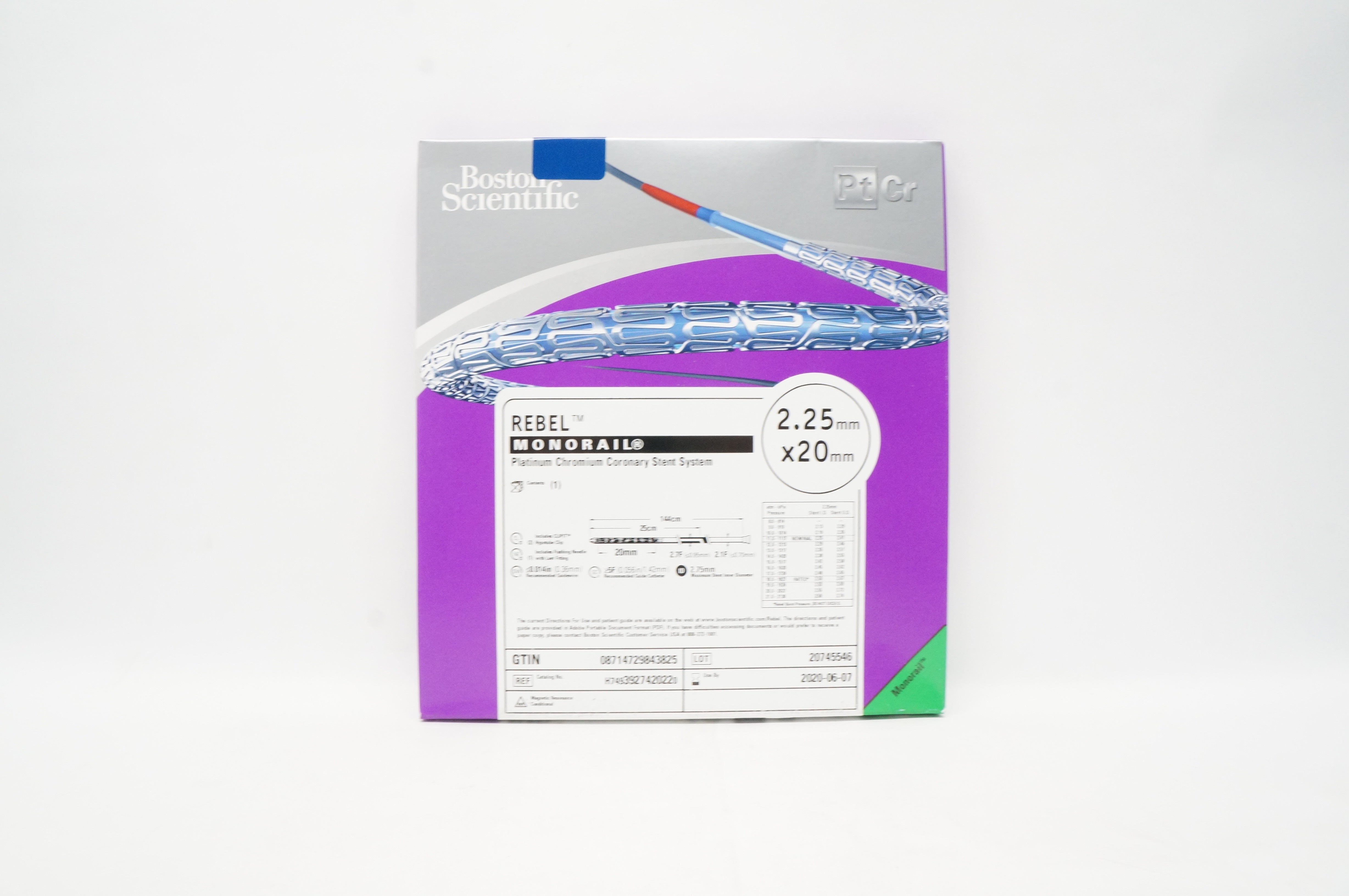 Boston Scientific 392742022 Rebel Monorail Platinum Chromium Coron. 2.25x20mm(x)