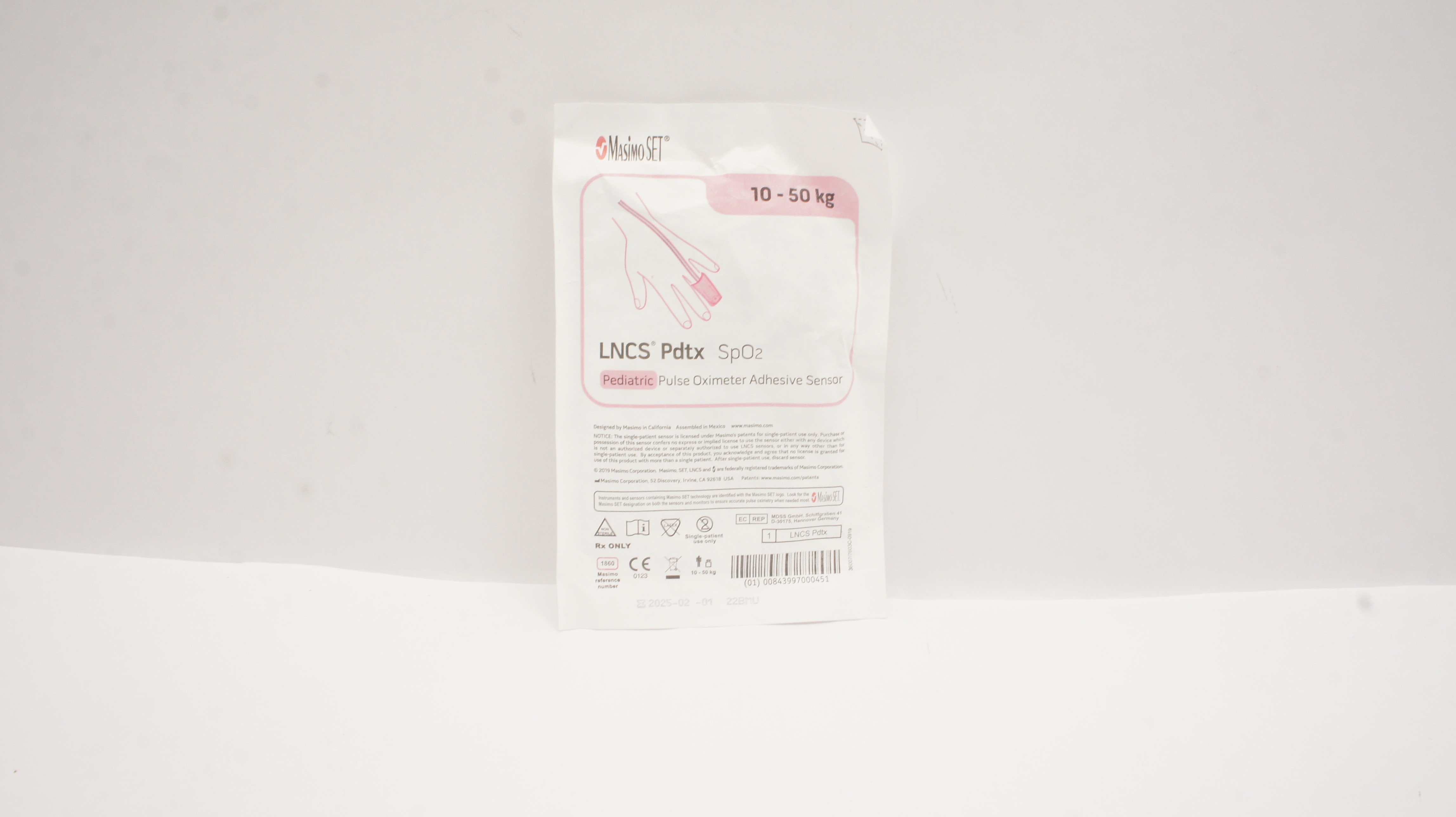 Masimo 1860 LNCS Pdtx SpO2 Pediatric Pulse Oximeter Adhesive Sensor 10-50 kg