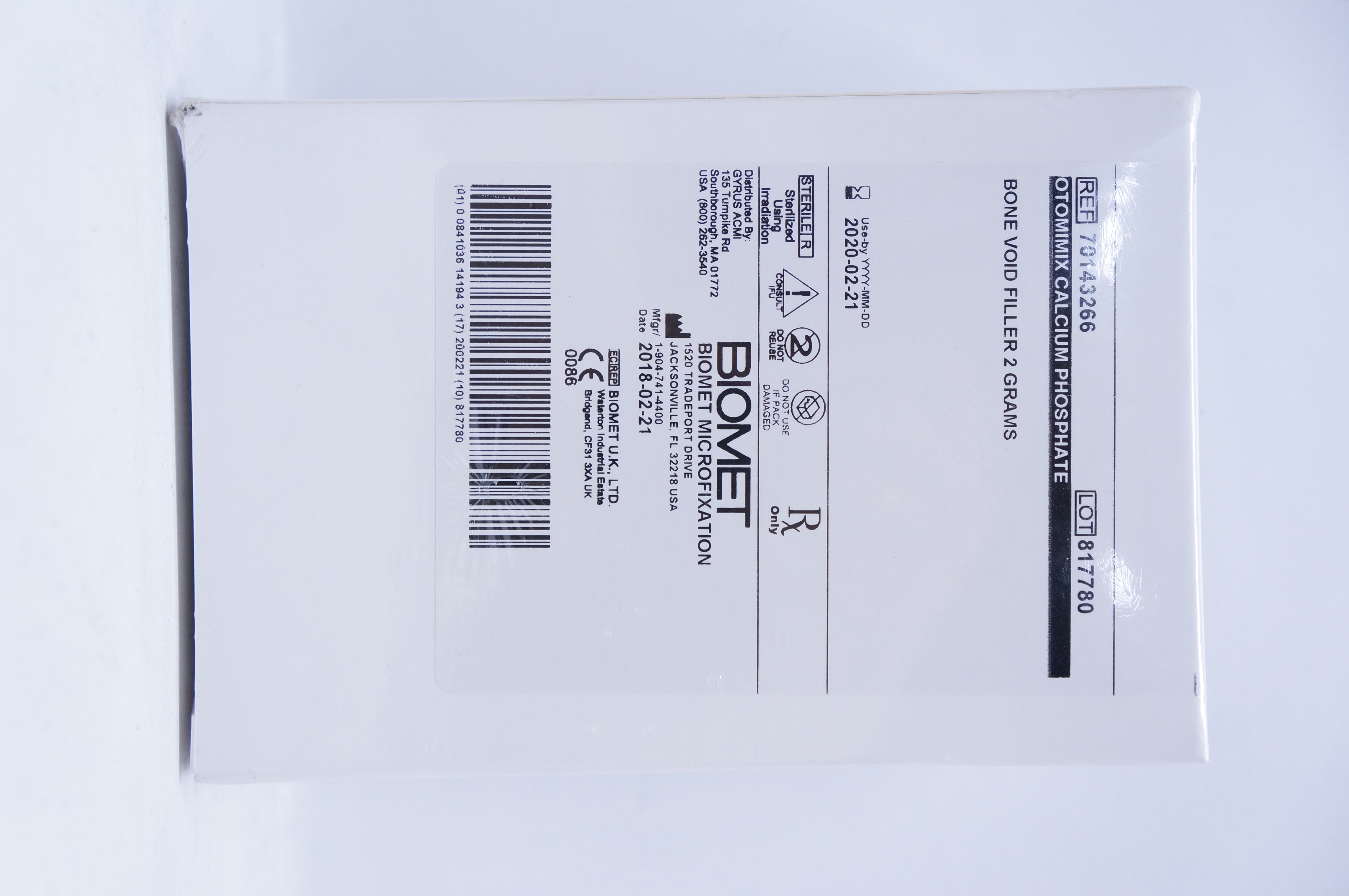 Biomet 70143266 Otomimix Calcium Phosphate Bone Void Filler 2 Grams (x)