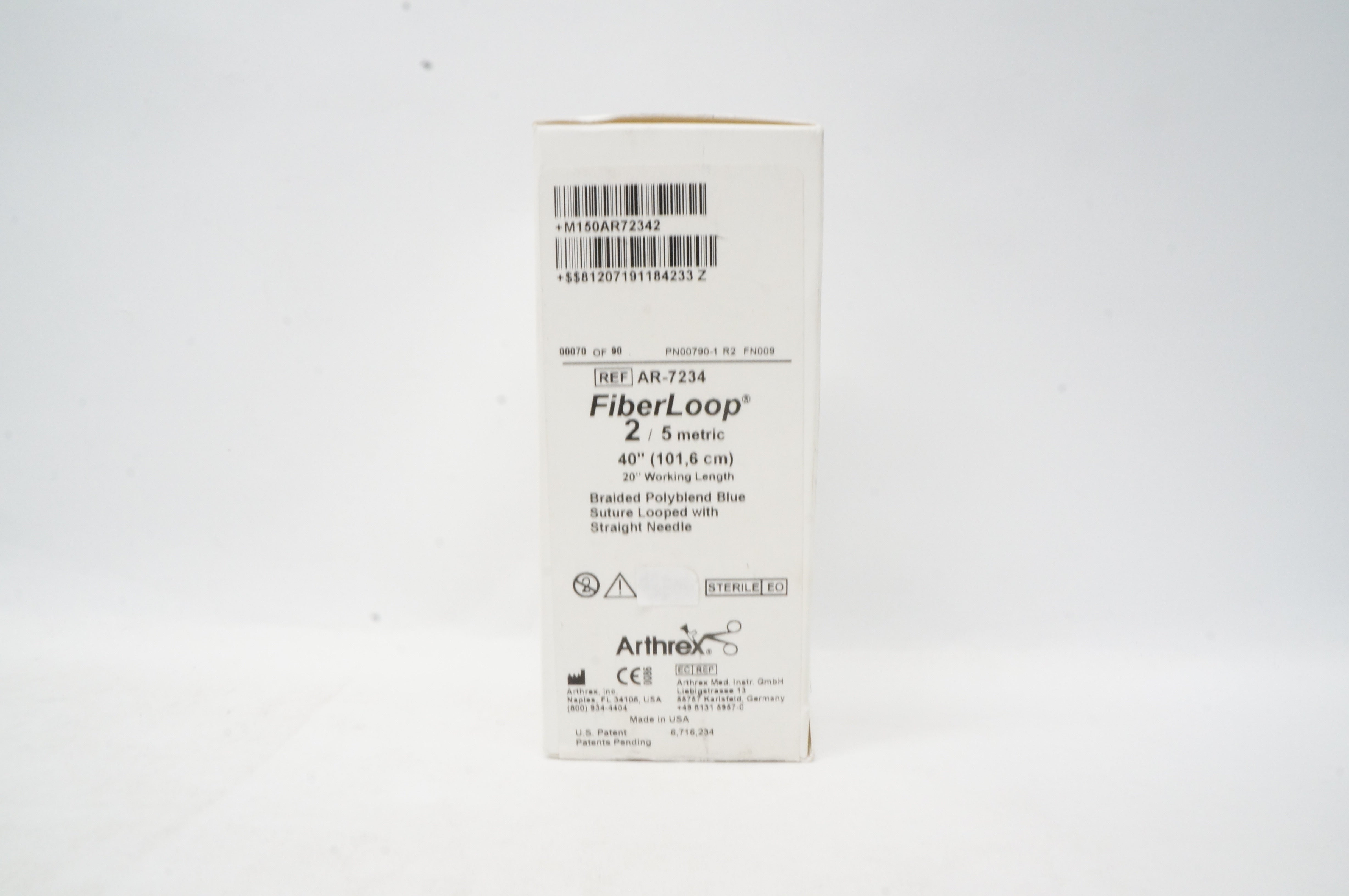 Arthrex AR-7234 FiberLoop 2 Braided Polyblend Suture Looped, 40in (x) -Box of 12