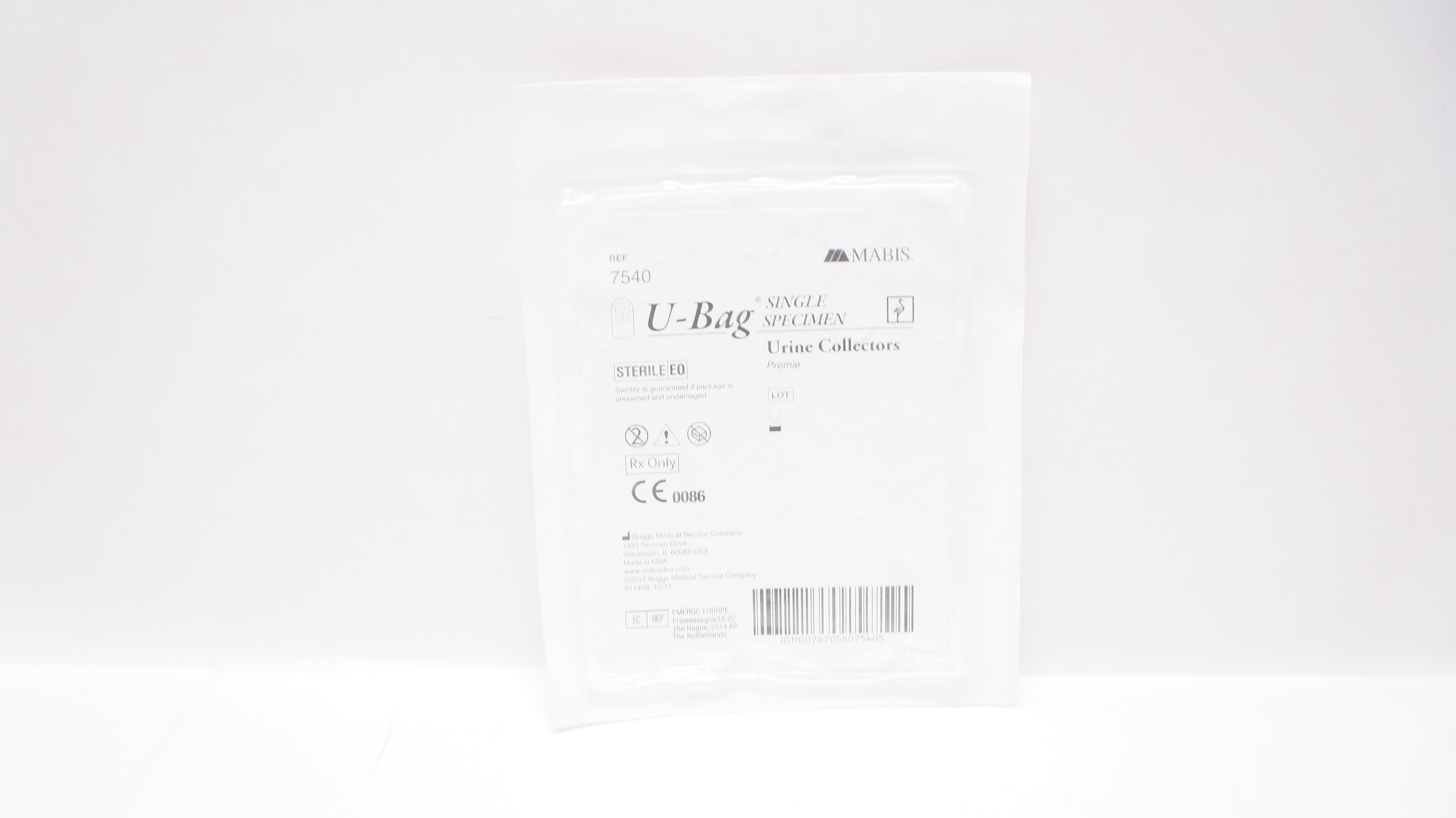 Briggs Medical 7540 Mabis U-Bag Single Specimen Urine Collectors, Premie (x)