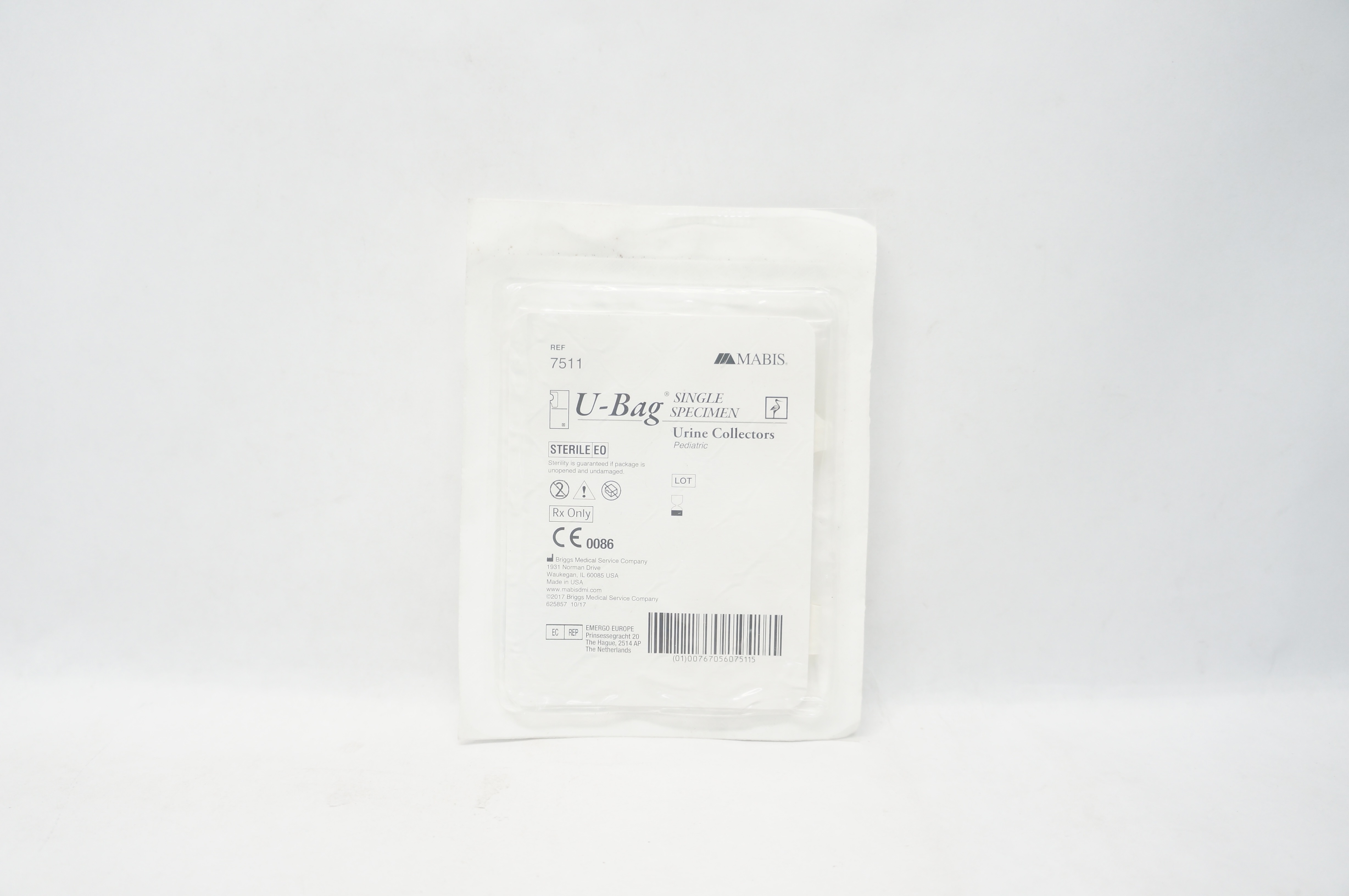 Briggs Medical 7511 Mabis U-Bag Single Specimen Urine Collectors, Pediatric