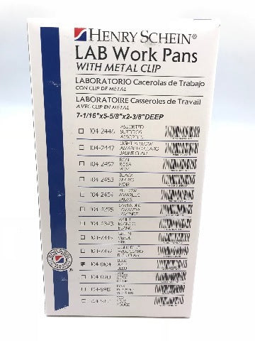 Henry Schein 104-8104 Lab Work Pans W/ Metal Clip 7-1/16inx5-5/8in. ~Box  of 12