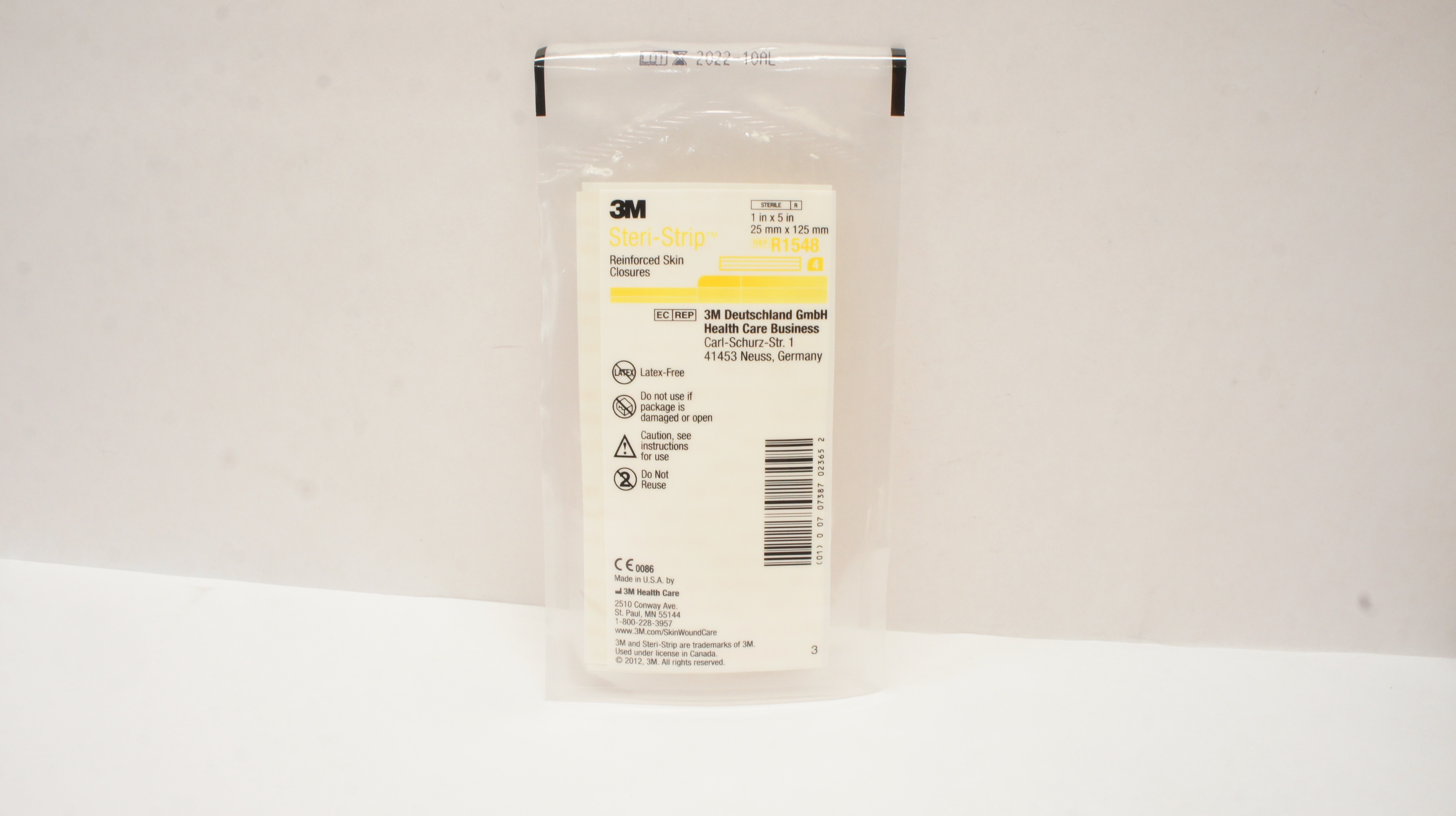 3M R1548 Steri-Strip Reinforced Skin Closures 1inch x 5inch (x) - Pack of 4