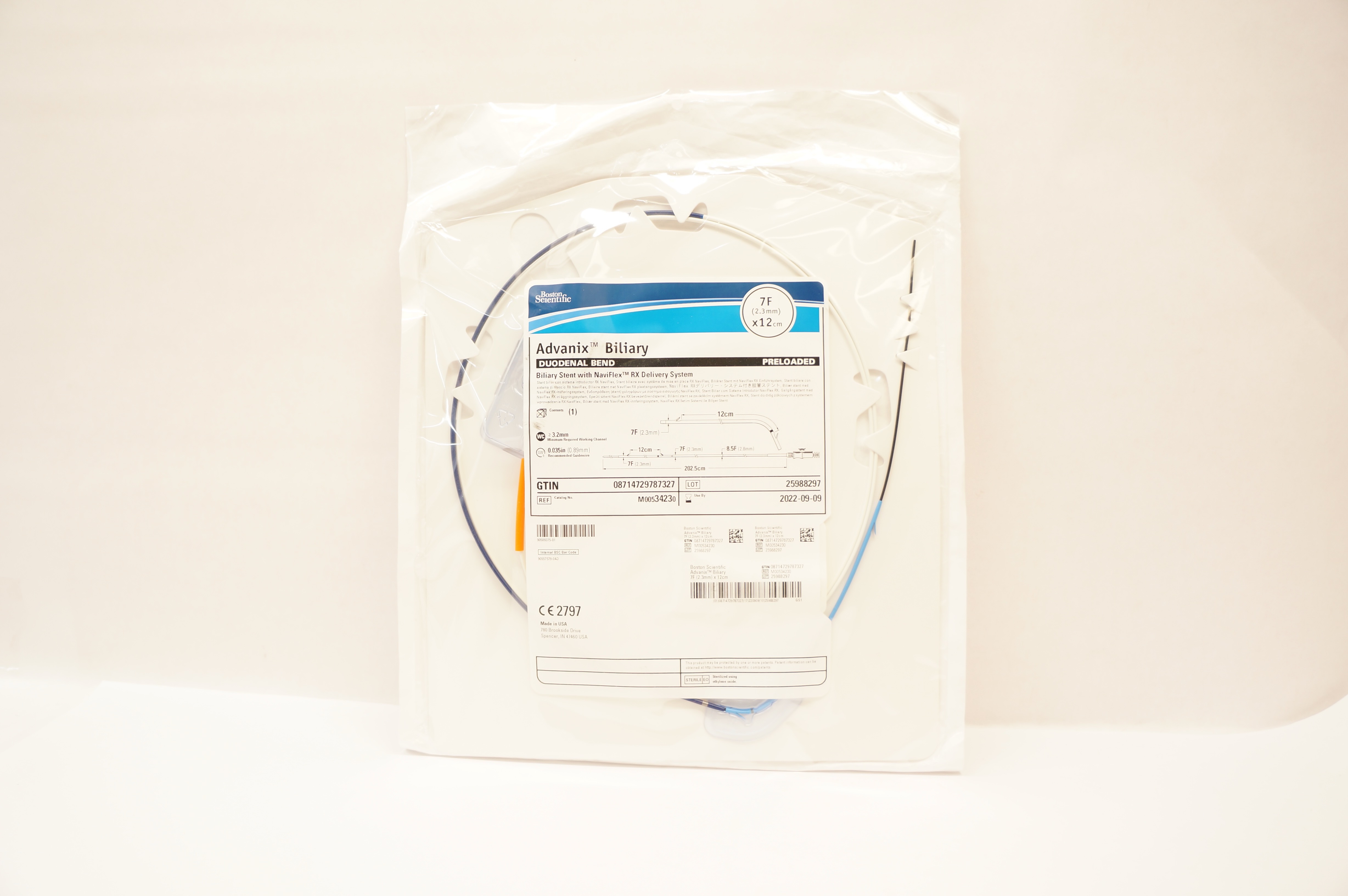 Boston Scientific 3423 Advanix Duodenal Bend Rx Biliary Stnt 7F x 12cm (x)