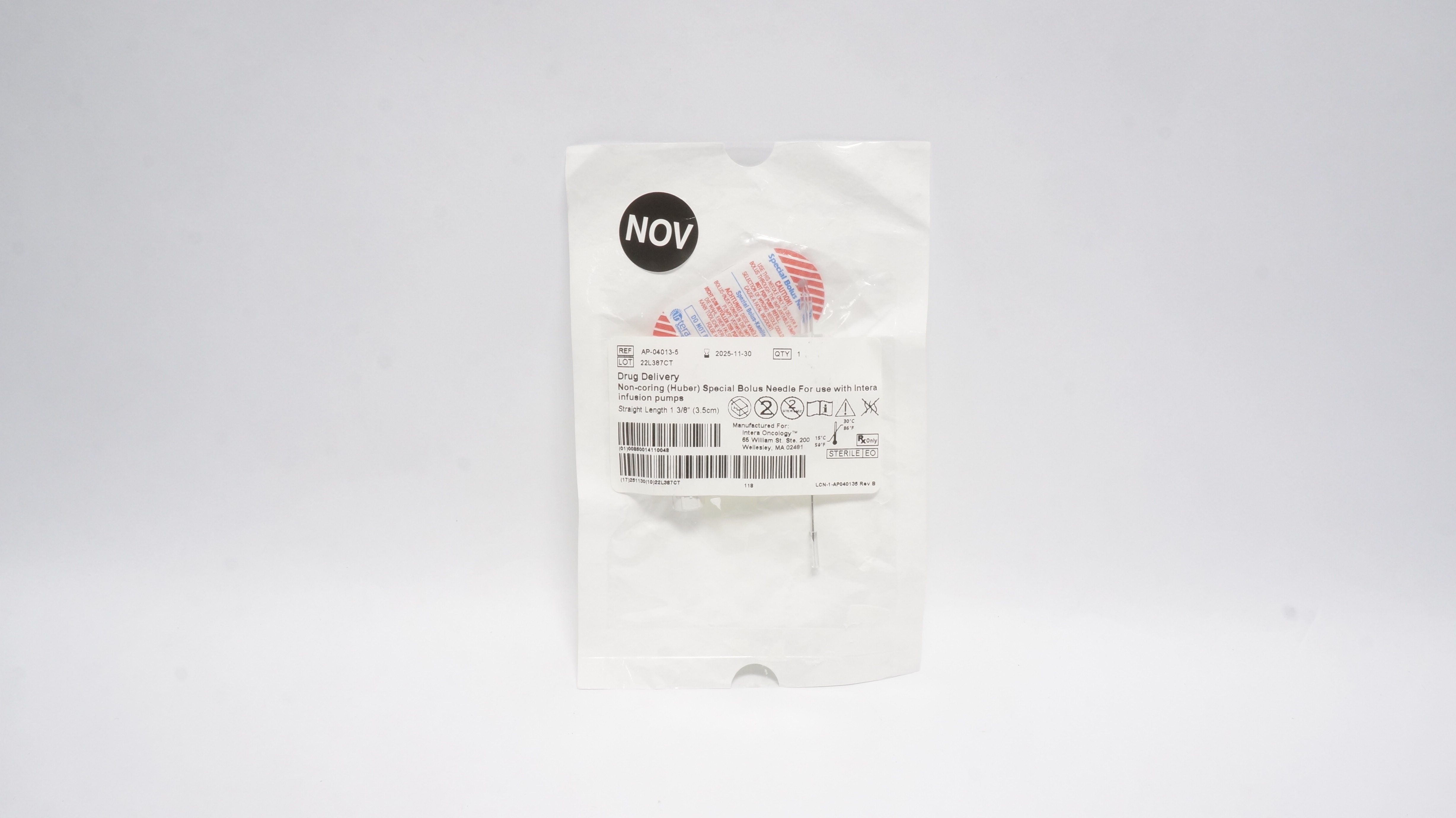 Intera Oncology AP-04013-5 Drug Delivery Non-coring Special Bolus Needle (x)