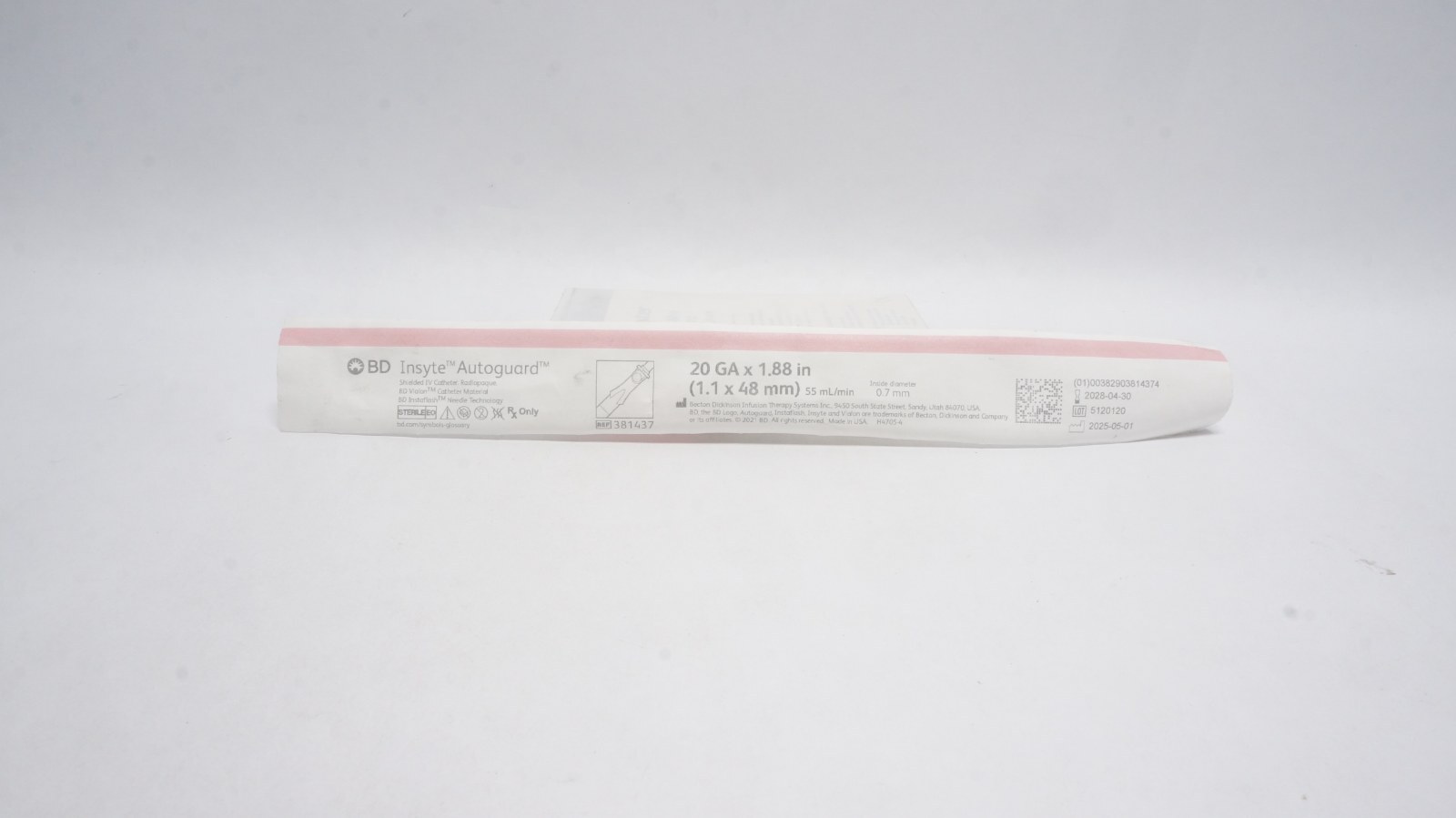 BD Insyte Autoguard REF 381437 20 GA IV Catheter 1.88 in