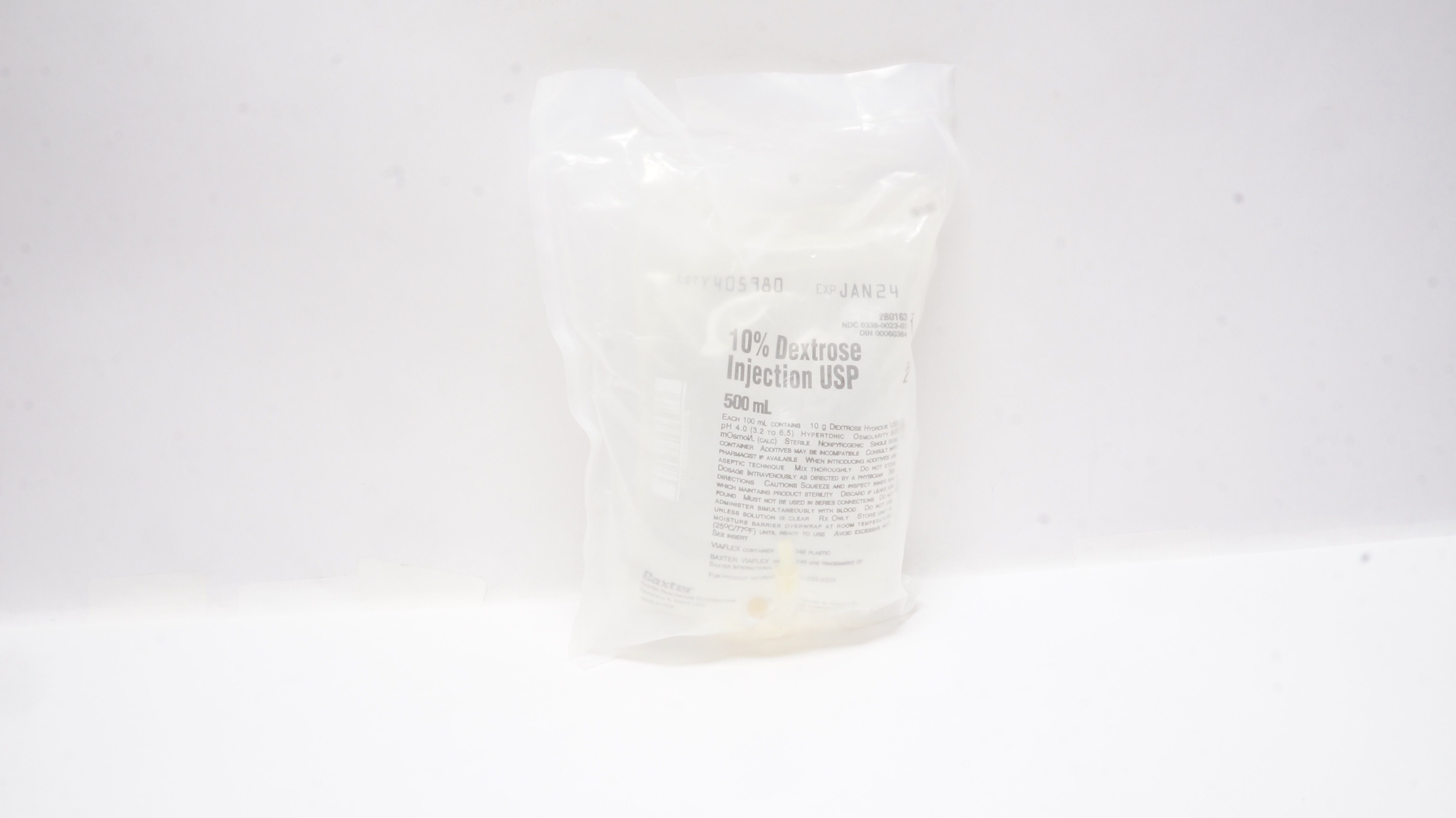 Baxter 2B0163 10% Dextrose Injection USP 500mL