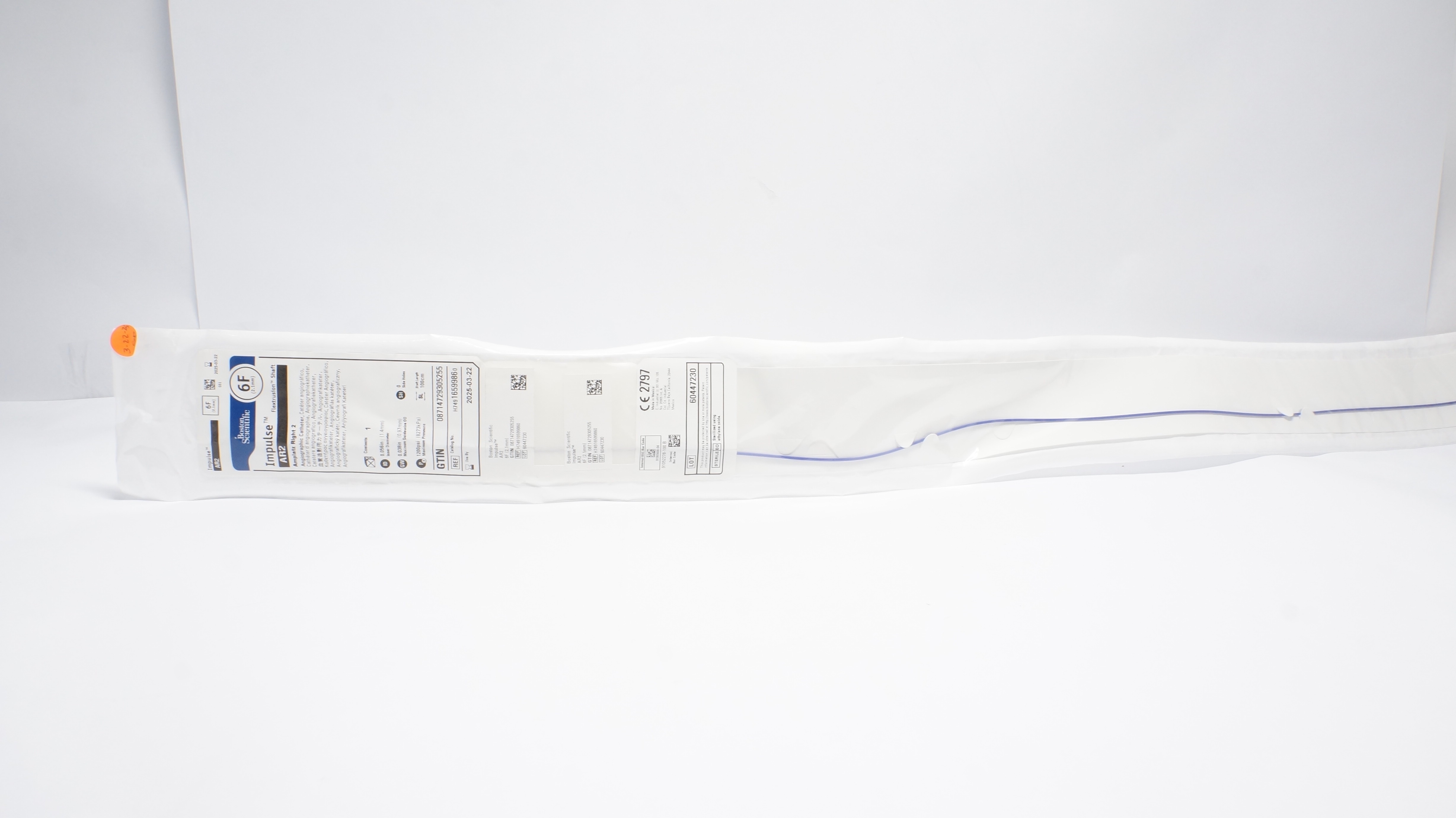 Boston Scientific 1659986 6F Impulse AR2 Amplatz Right 2 Angiographic Cath. (x)