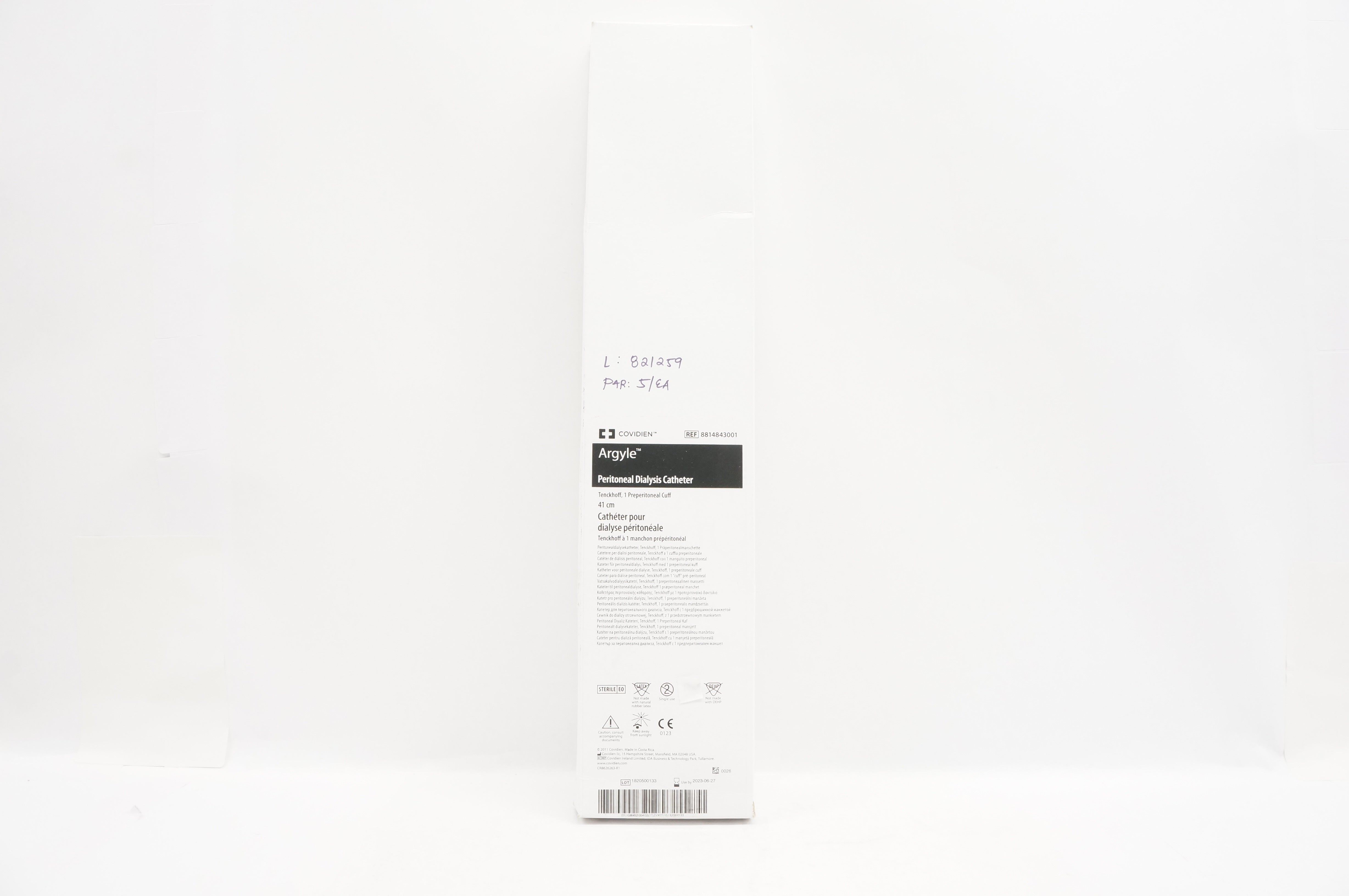 Covidien 8814843001 Argyle Peritoneal Dialysis Cath. 41cm