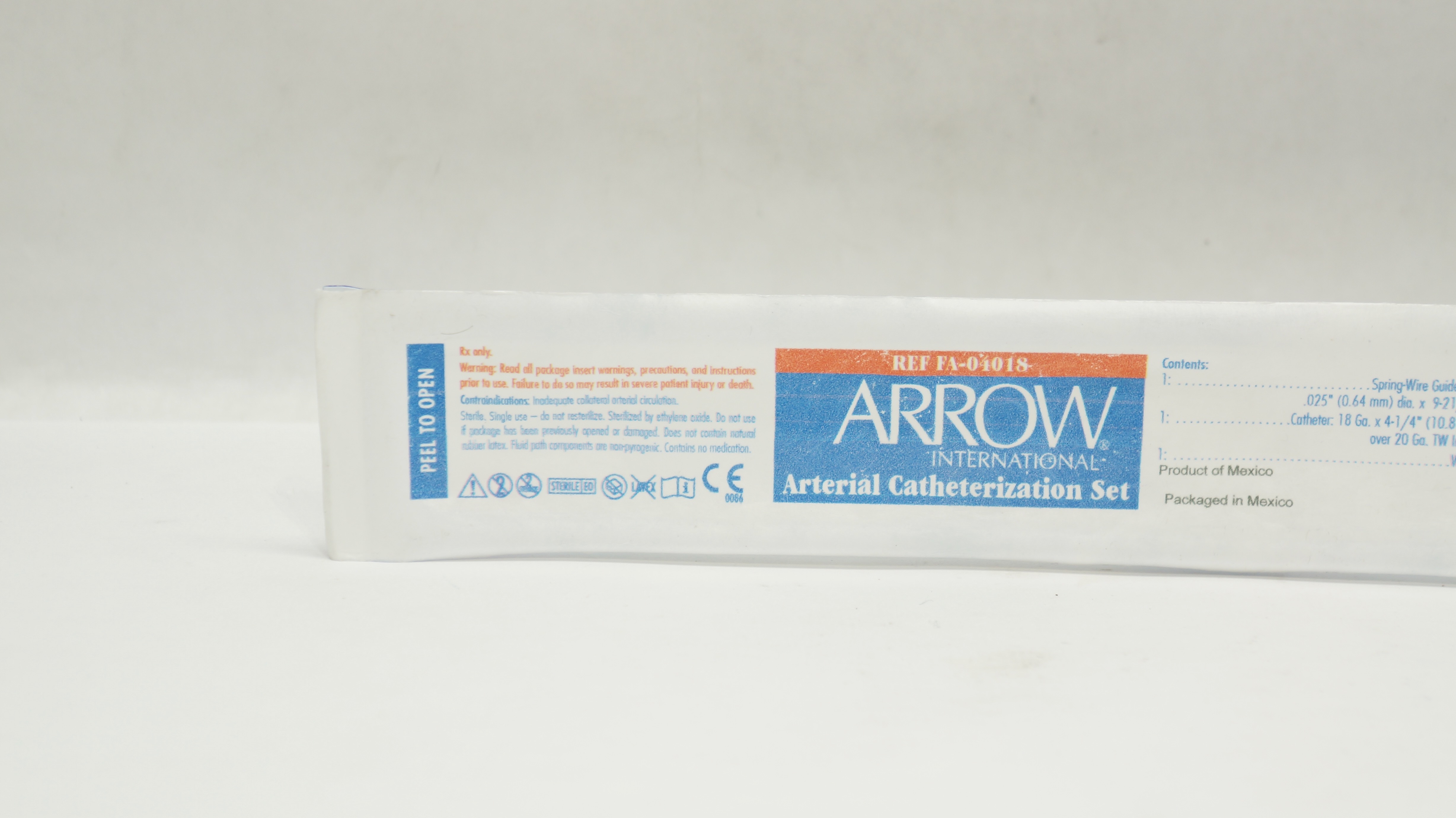 Arrow FA-04018 International Arterial Catheterization Set .025inch x 9-21/32inch