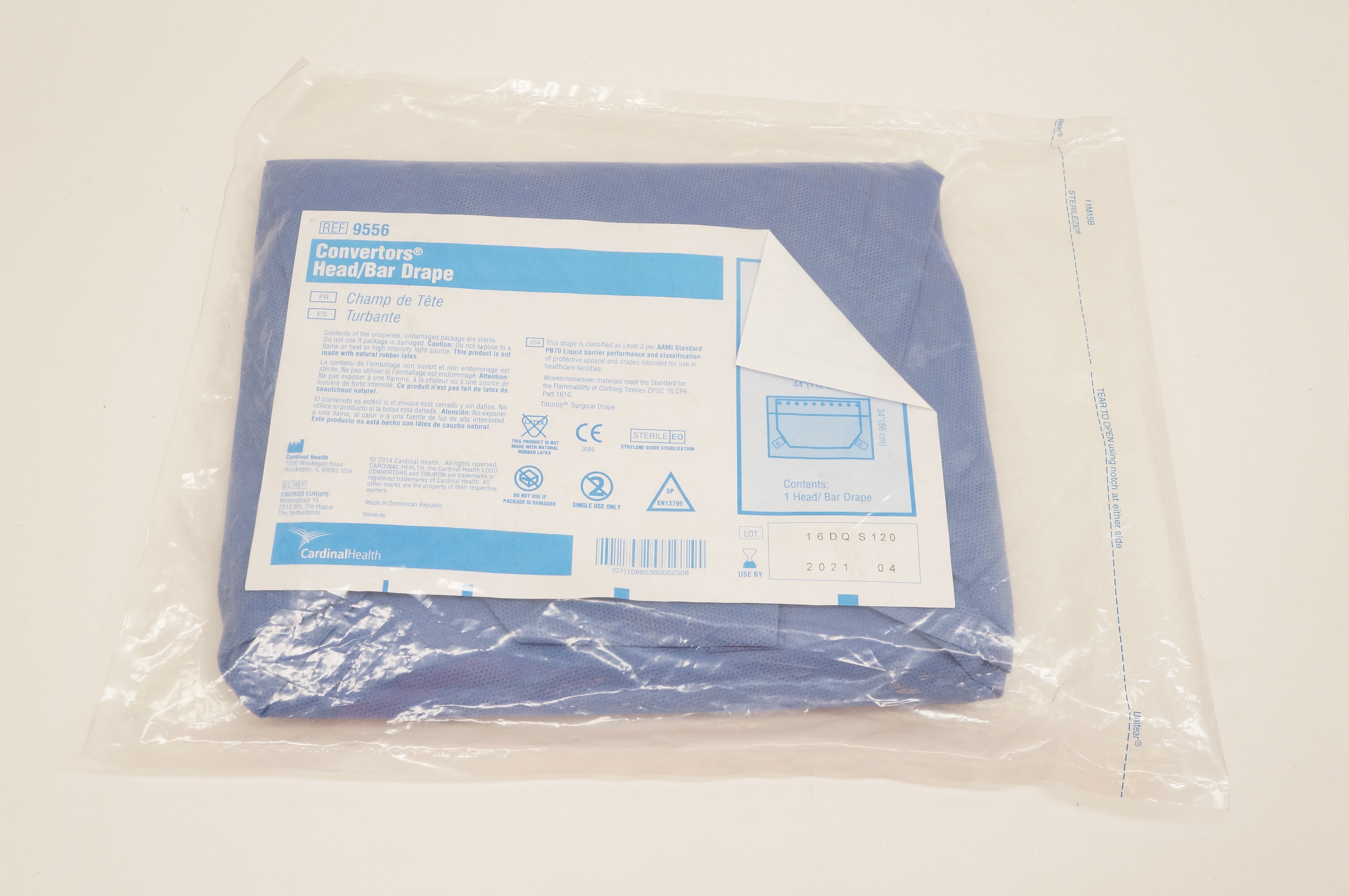 Cardinal Health 9556 Convertors Head/Bar Drape 44inch x 34inch (x)