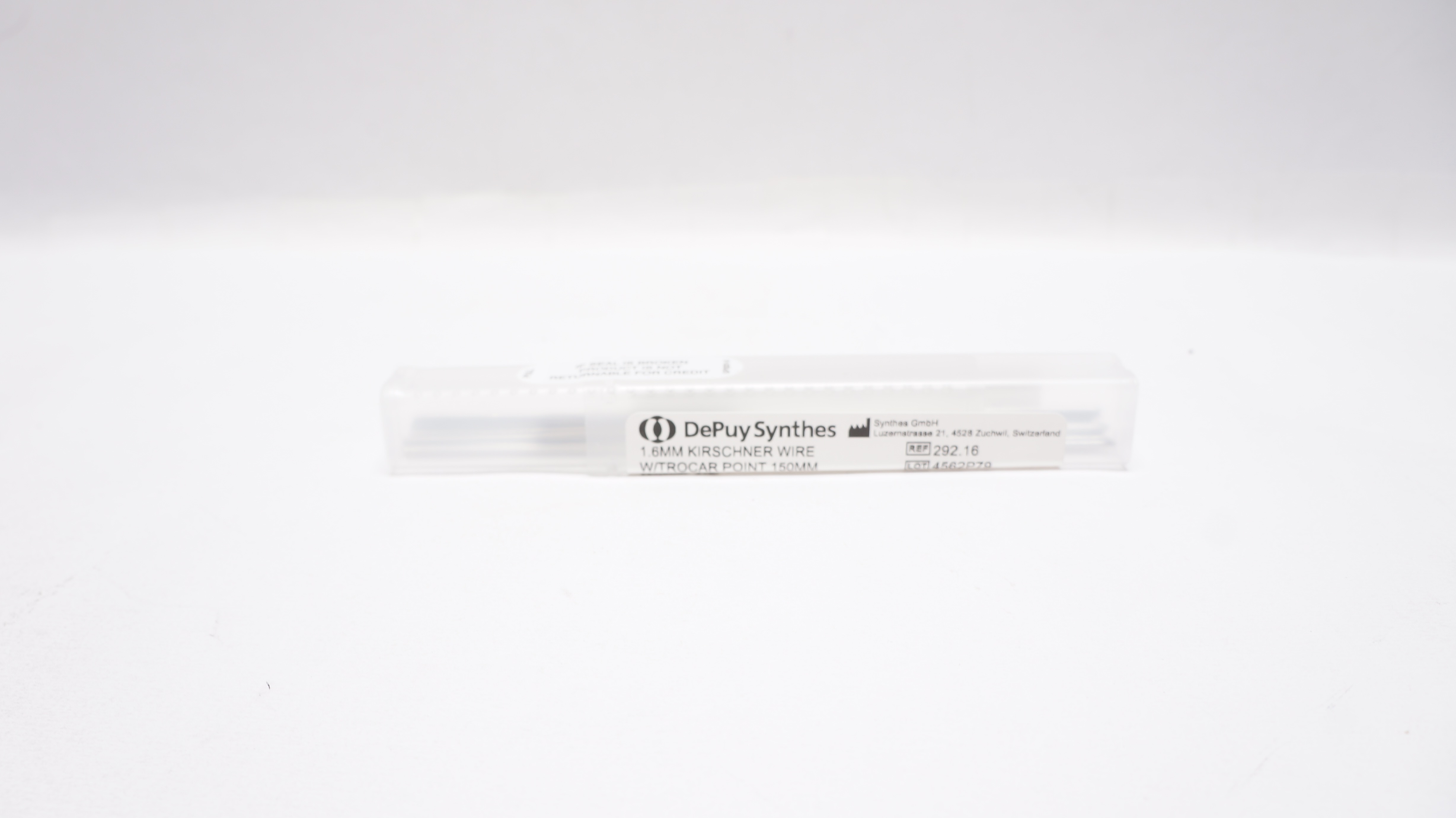 DePuy Synthes 292.16 Kirschner Wire W/Trocar Point 1.6mm x 150mm - Box of 10