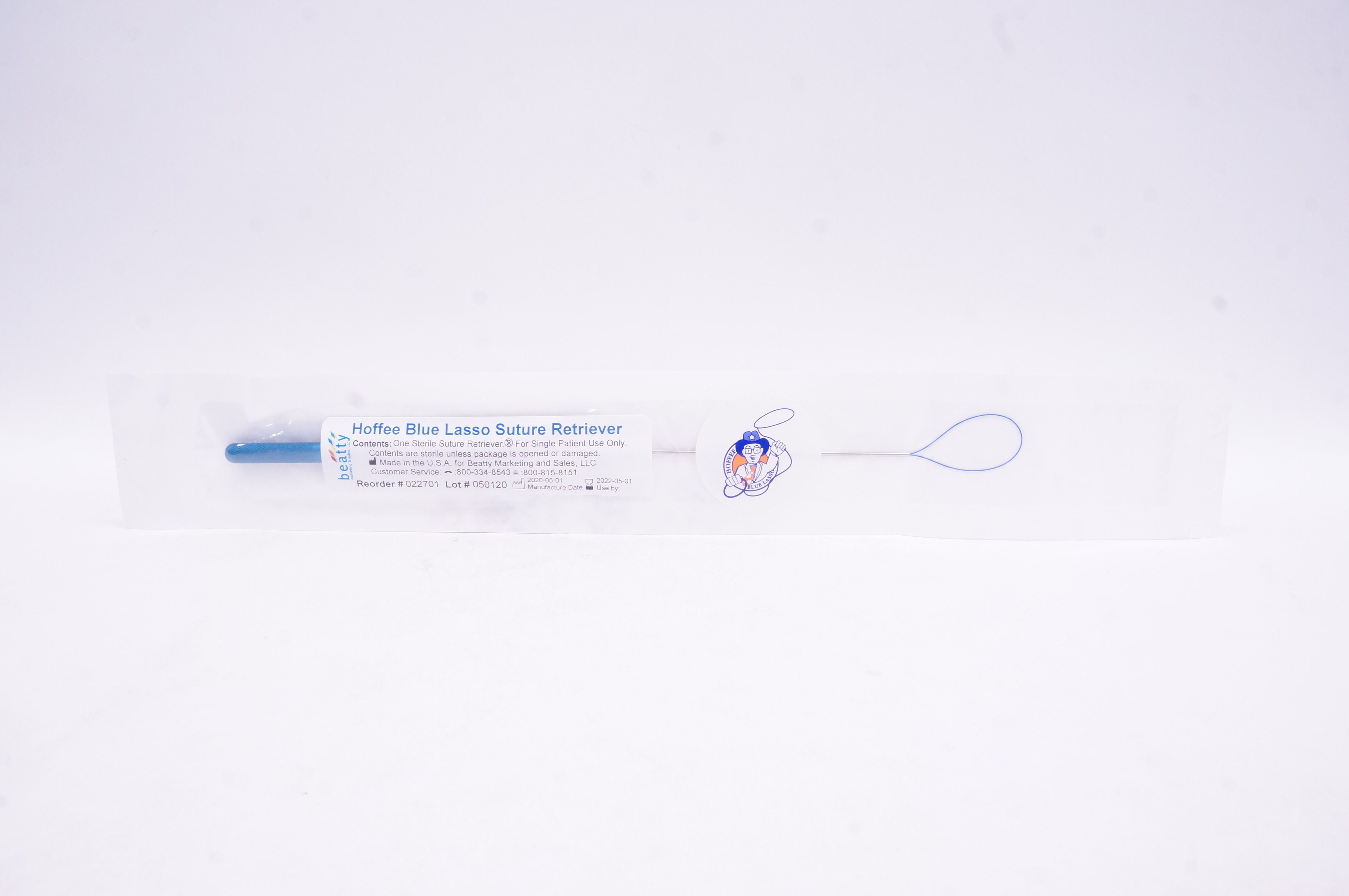 Beatty 022701 Hoffee Blue Lasso Suture Retriever