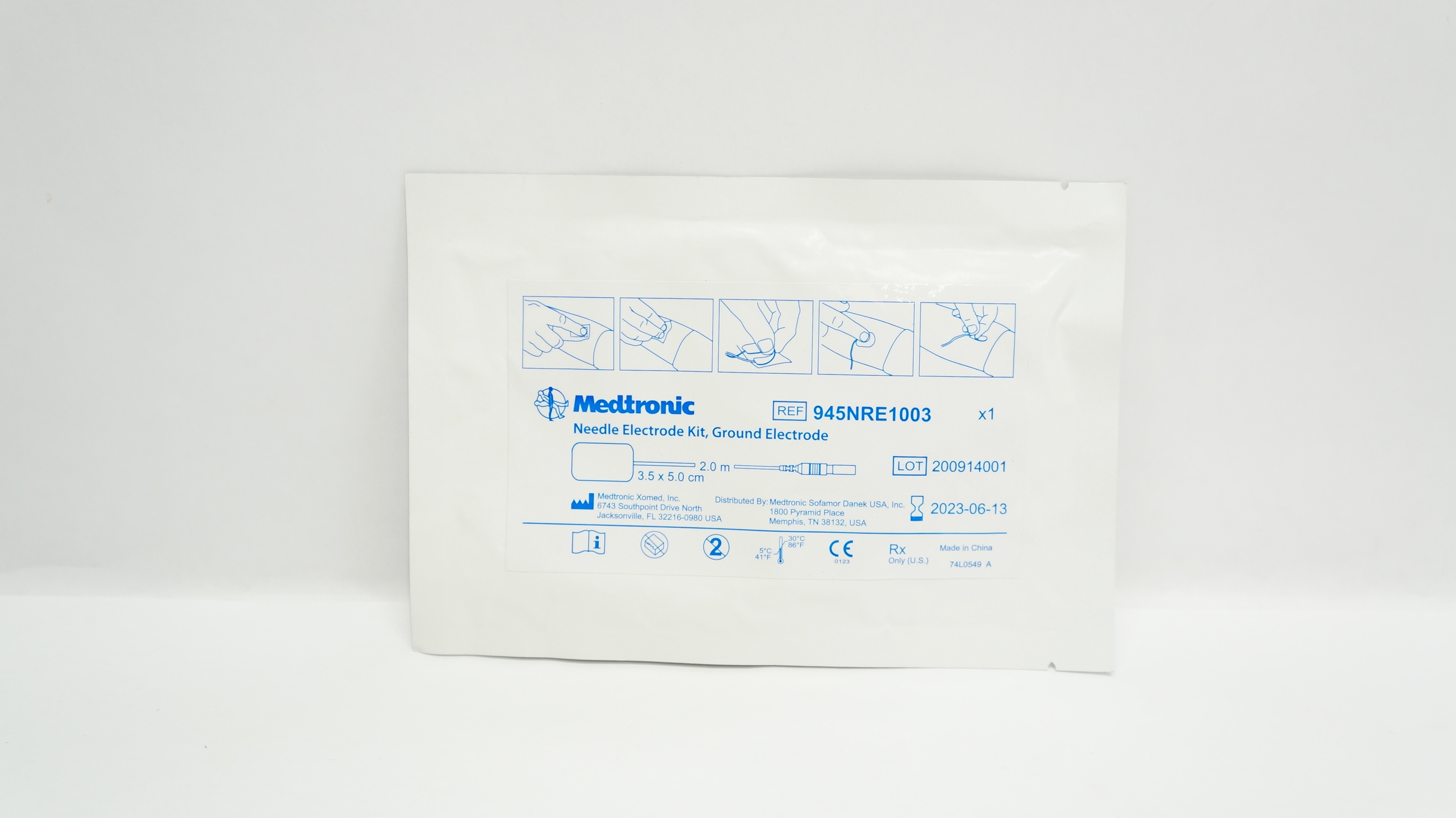 Medtronic 945NRE1003 Ndle Electrode Kit Ground Electrode 2.0 x 3.5 x 5.0cm (x)