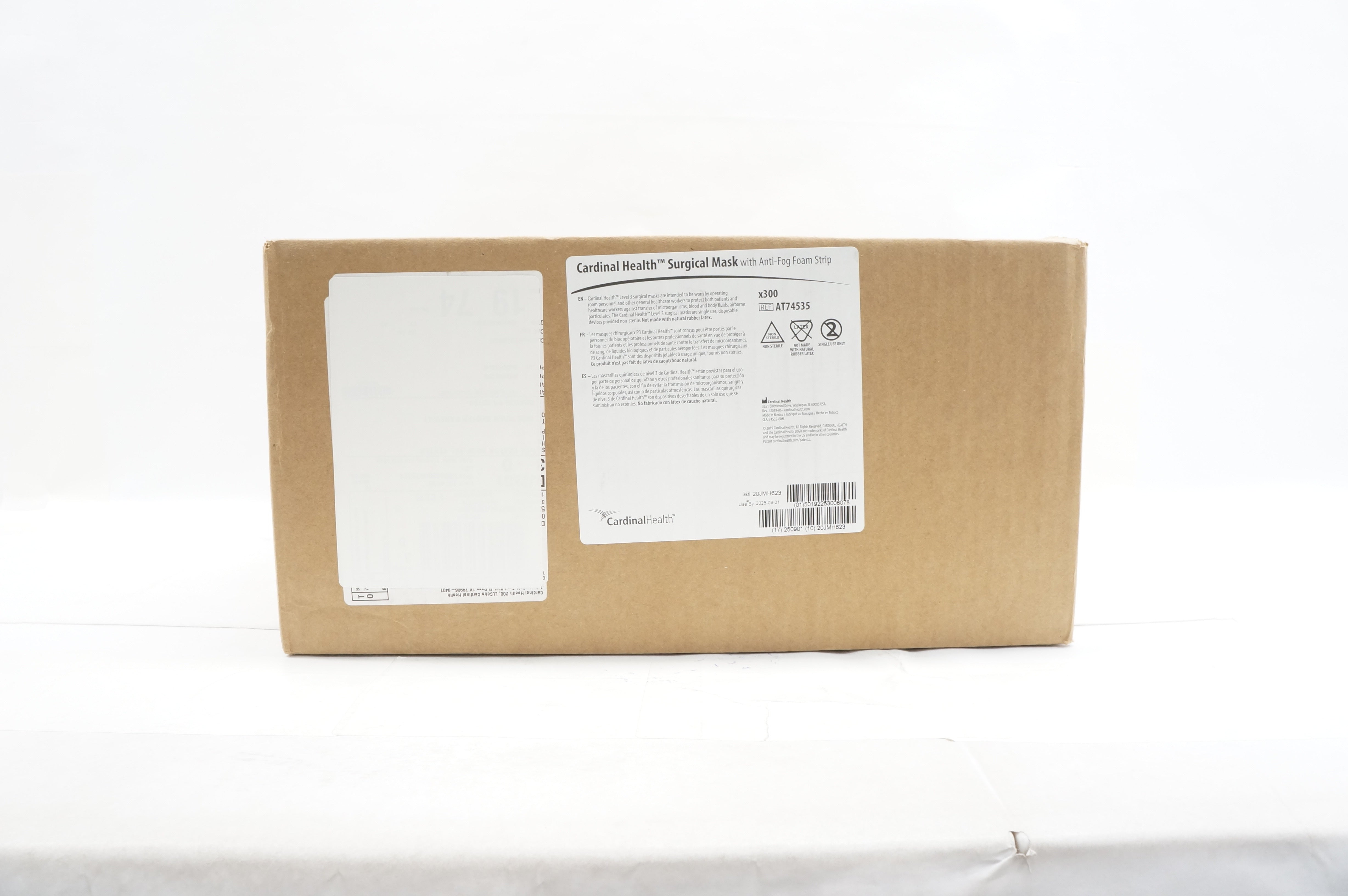Cardinal Health AT74535 Surgical Mask W/Anti-fog Foam Strip Level 3- Case of 300