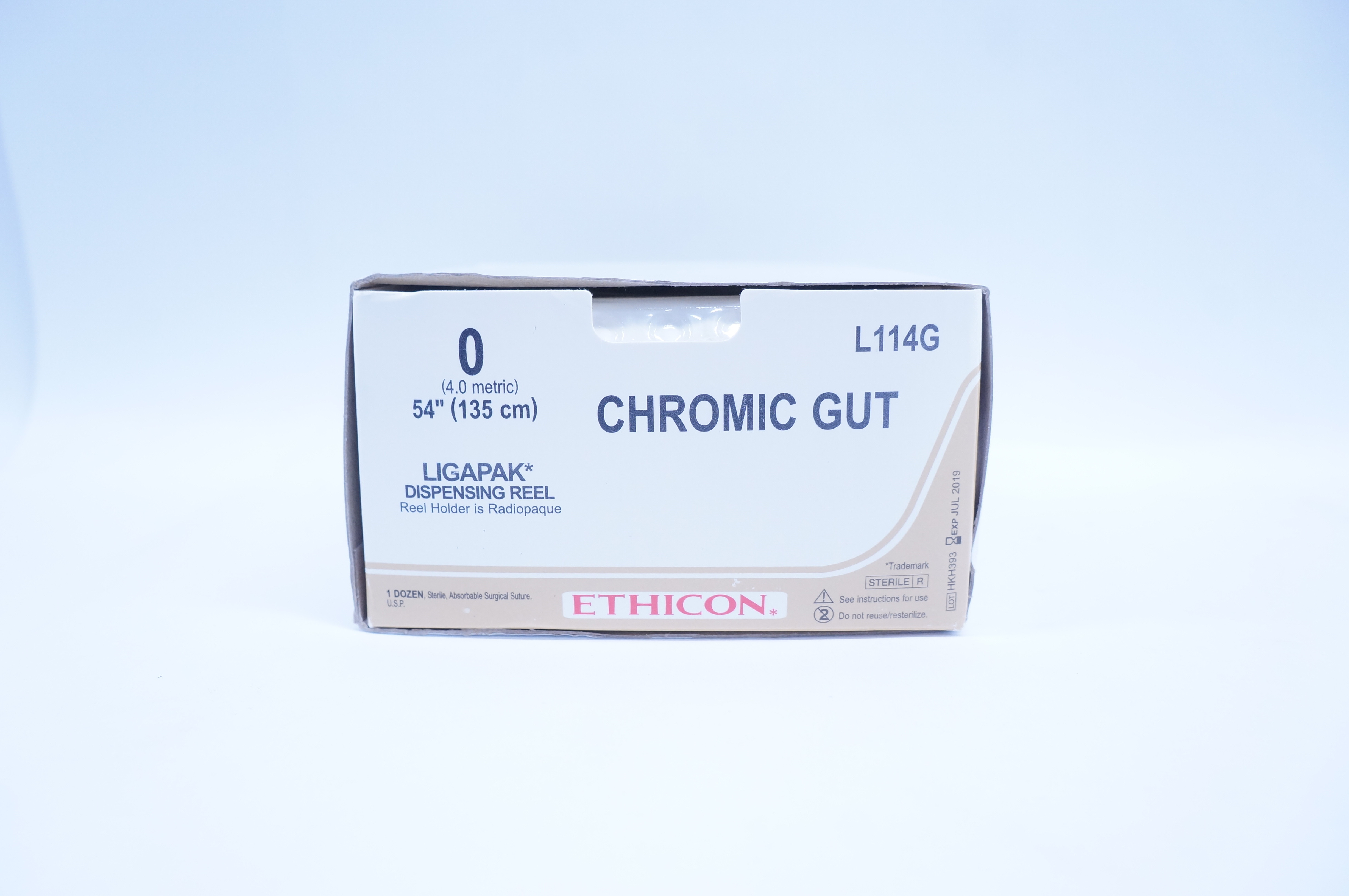 Ethicon L114G 0 Ligapak Chromic Gut, 54inch (x) - Box of 12