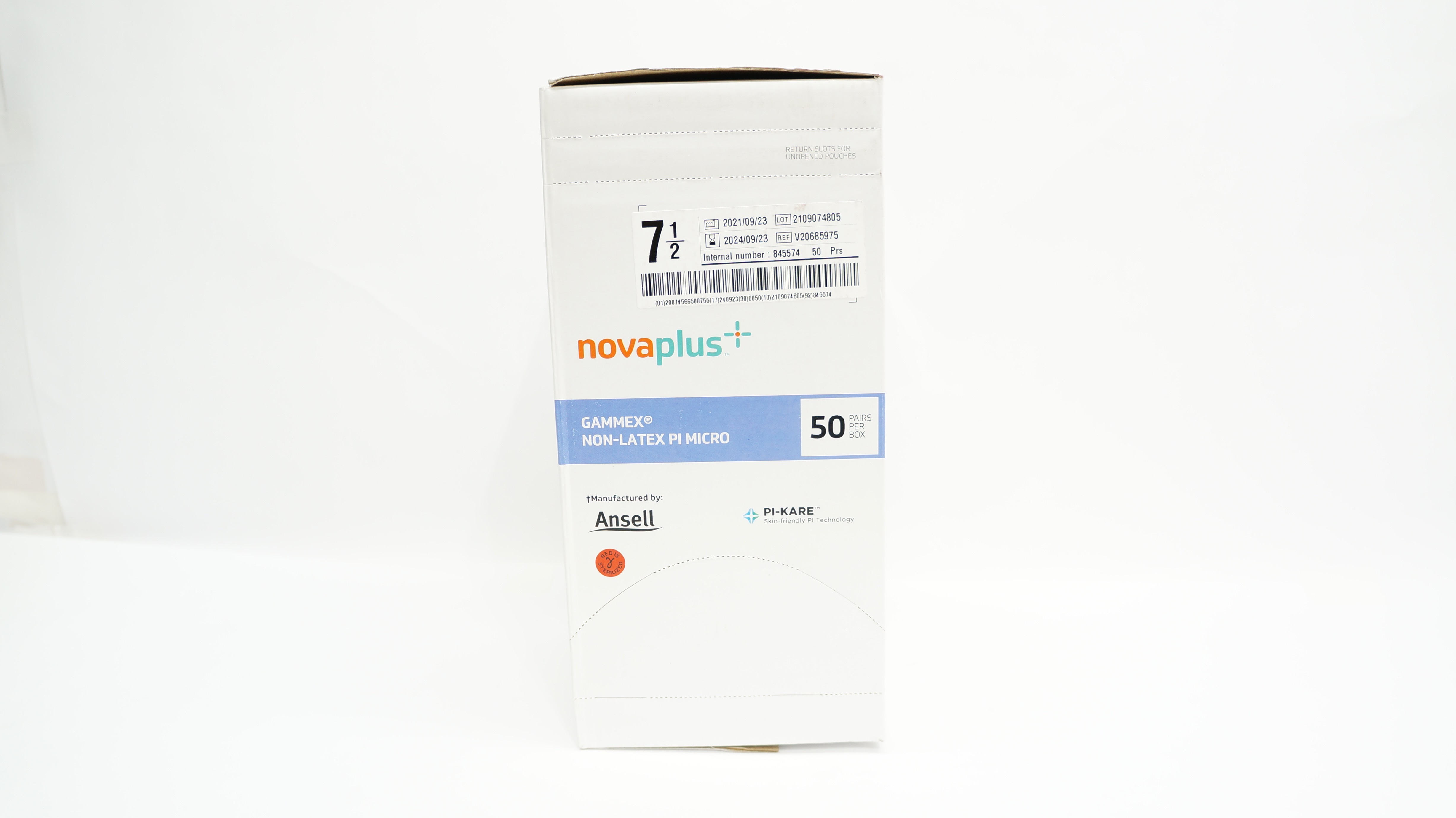 Ansell V20685975 NovaPlus Gammex Non-Latex Pi Micro 7-1/2 - Box of 50