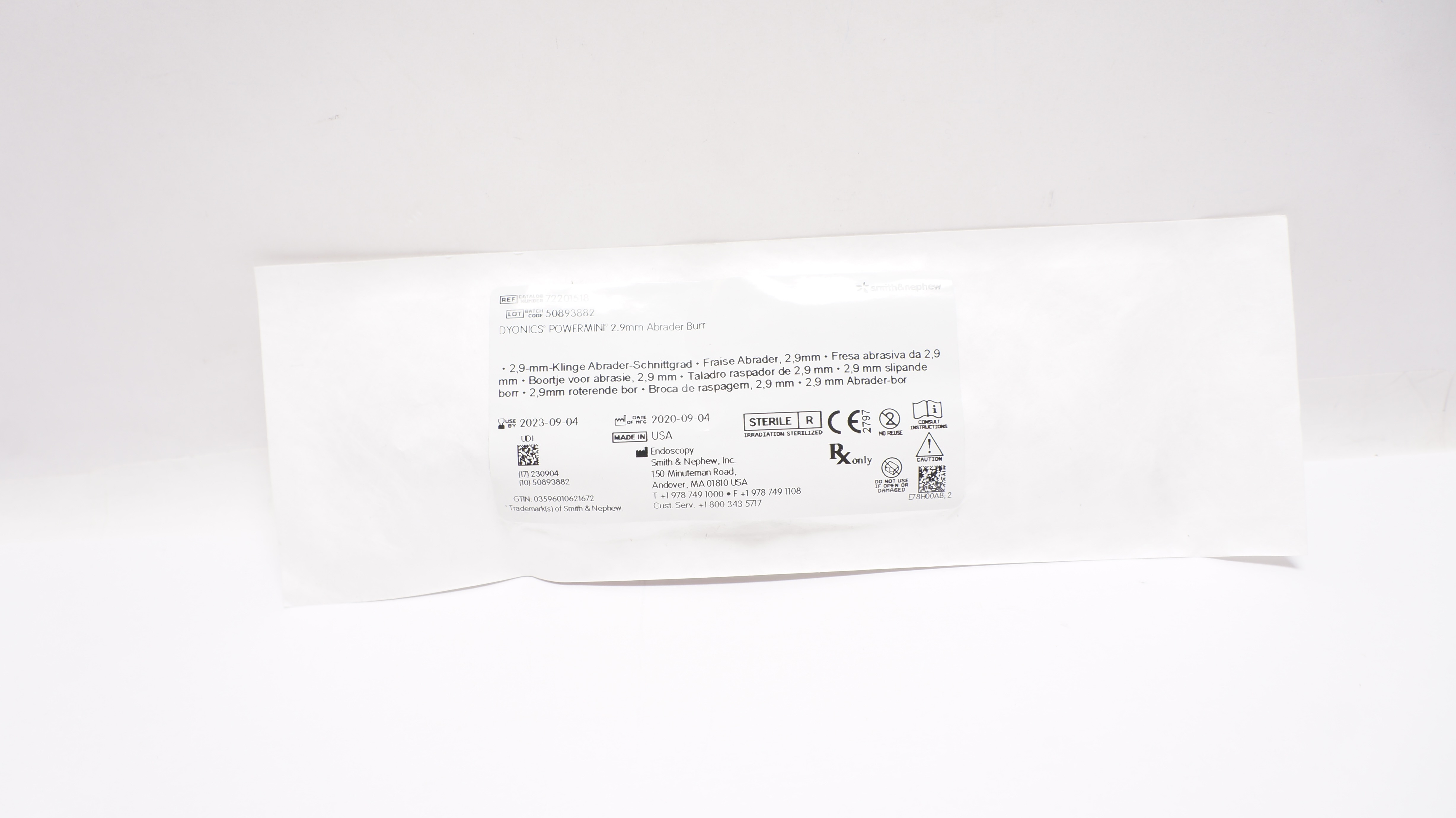 Smith&Nephew 72201518 Dyonics Powermini  Abrader Burr 2.9mm (x)