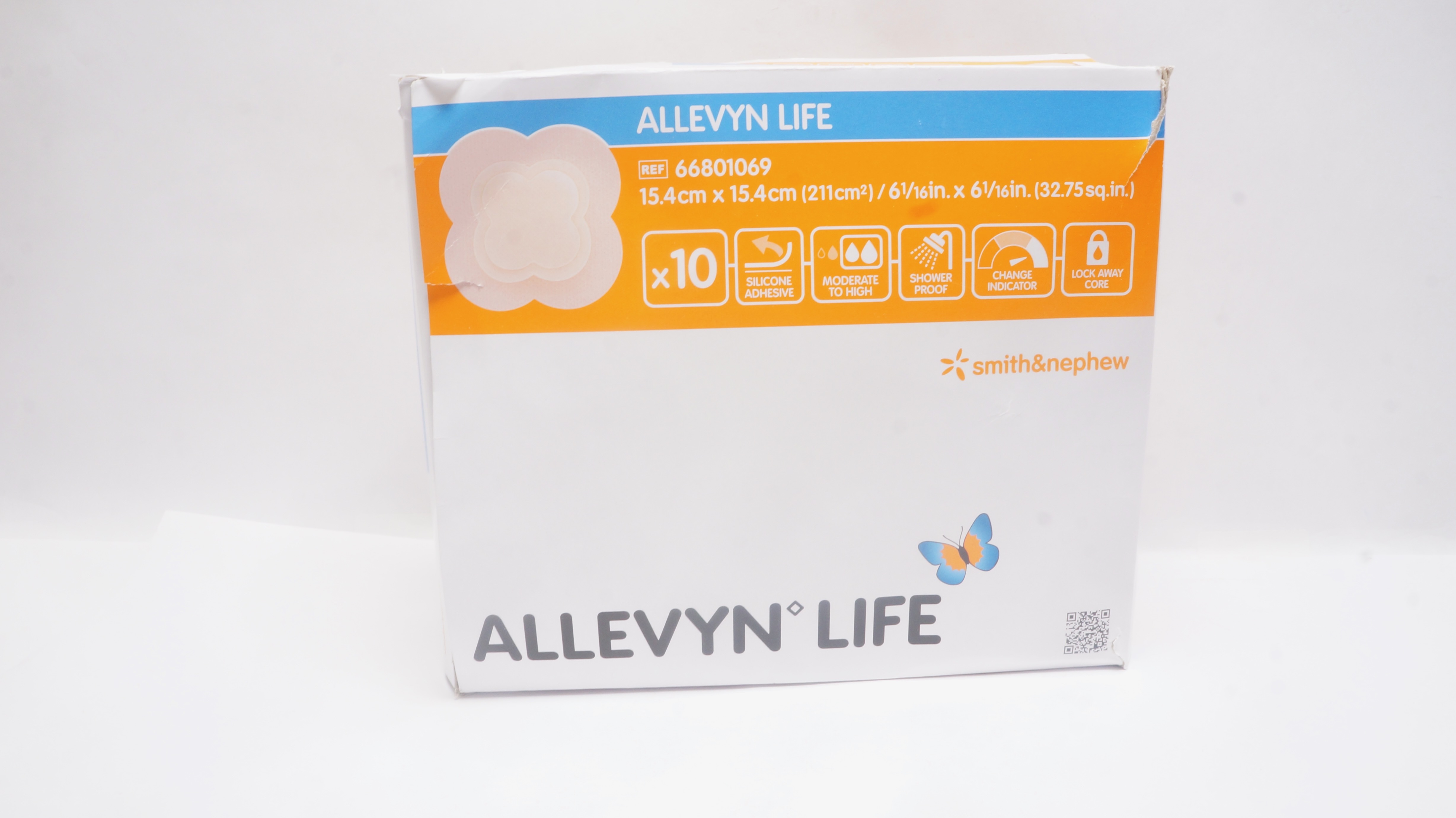 Smith&Nephew 66801069 Allevyn Life Adhesive Dressing 6-1/16x6-1/16inch-Box of 10