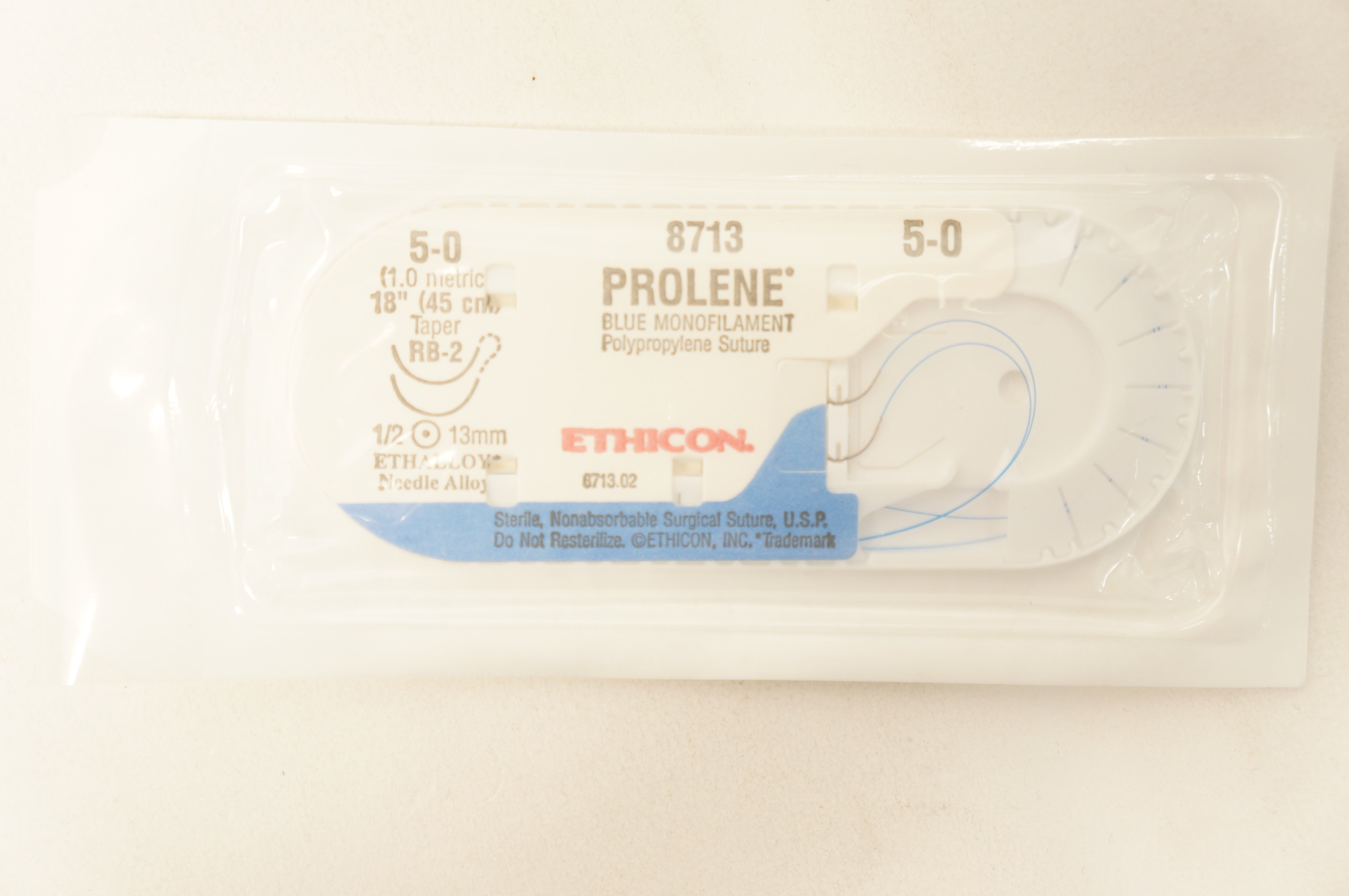 Ethicon 8713 5-0 PROLENE RB-2 13mm 1/2c Taperpoint 18inch (x)