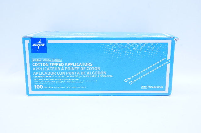 Medline MDS202000 Cotton Tipped Applicatiors, Wood Shaft 6inch - Box of 200