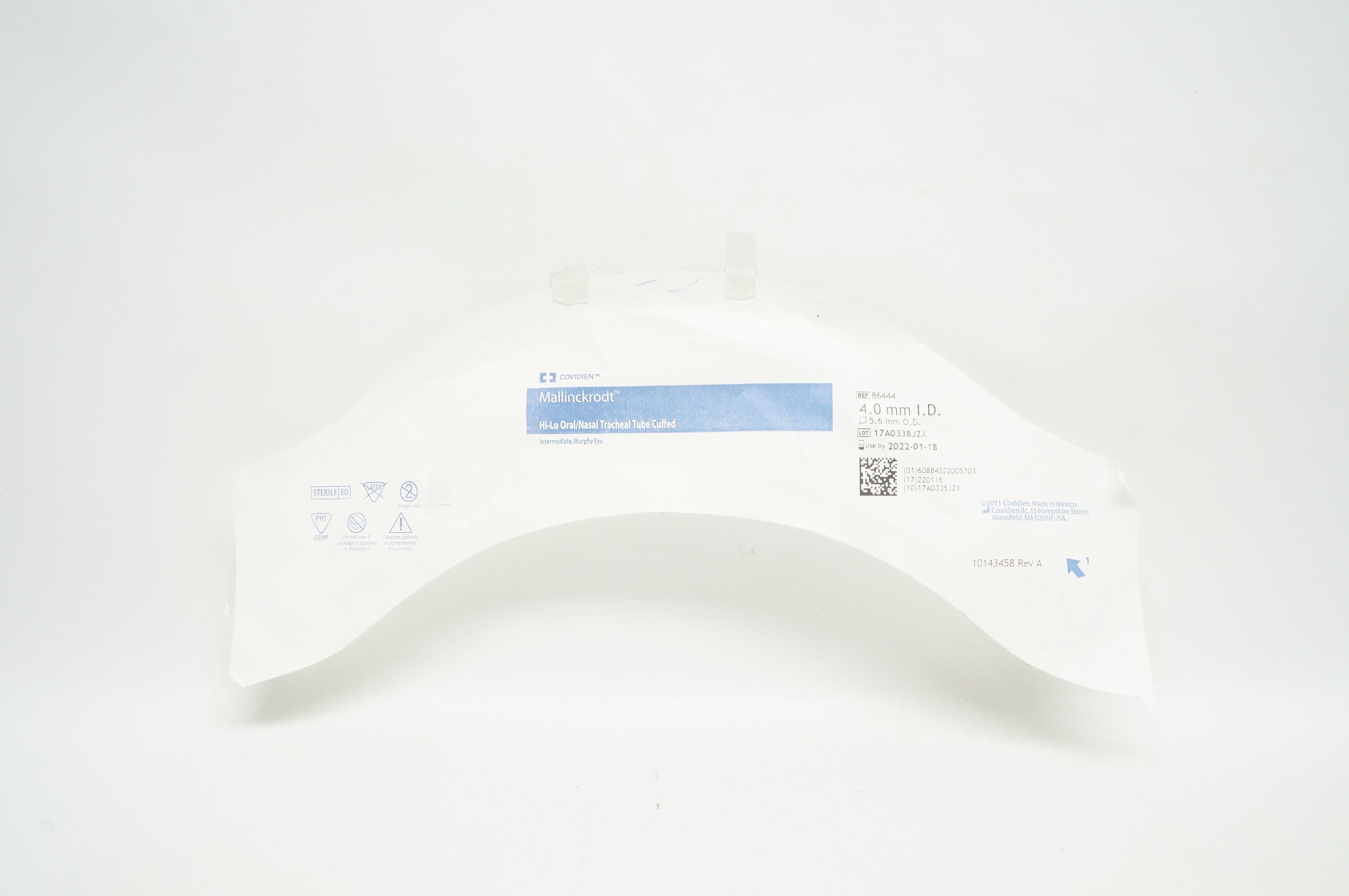 Covidien 86444 Mallinckrodt Hi-Lo Oral/Nasal Tracheal Tube 4.0 ID x 5.6mm OD(x)