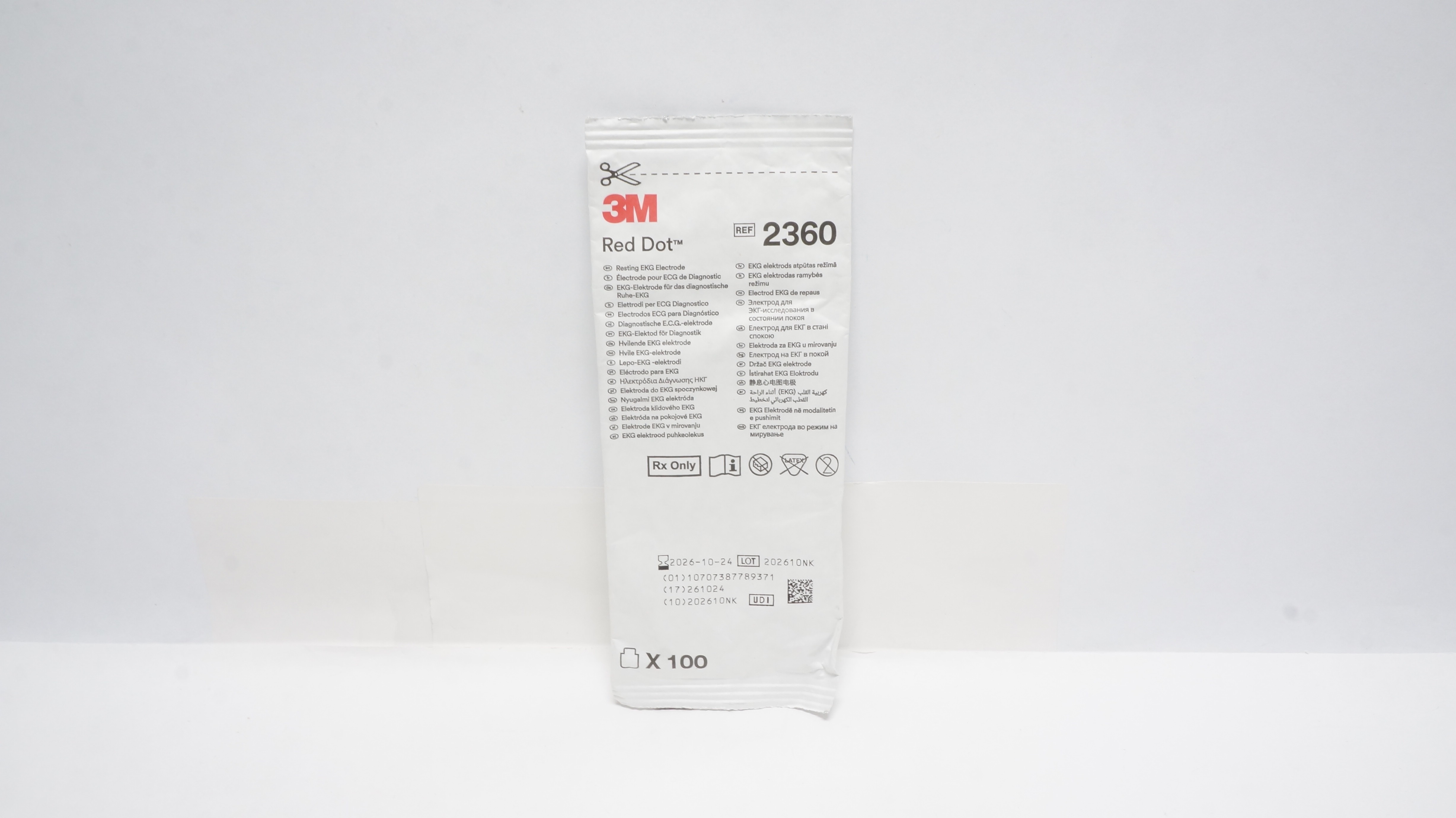 3M 2360 Red Dot Resting EKG Electrode Pack of 100