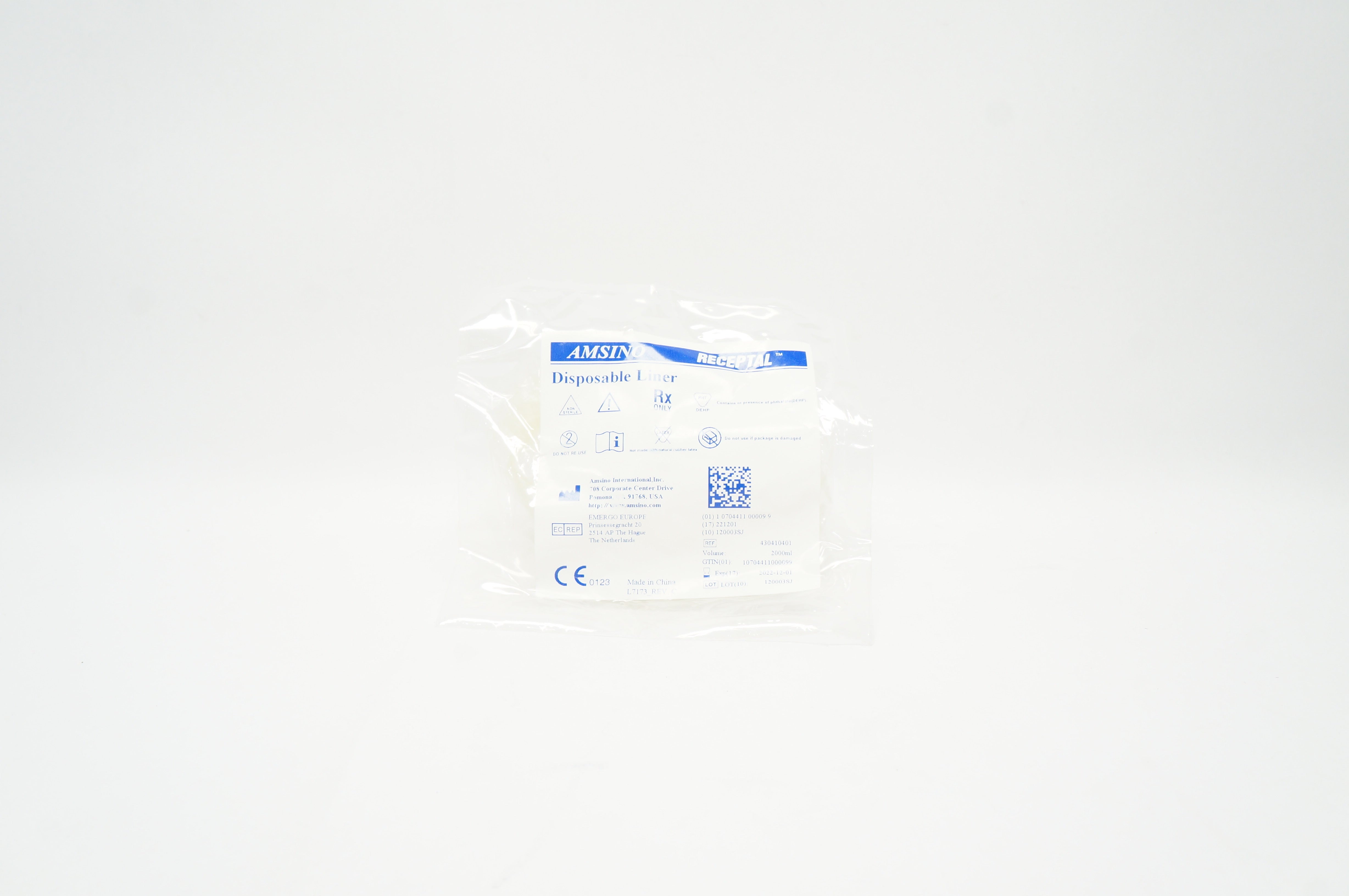Amsino 430410401 Receptal Disposable Liner 2000mL