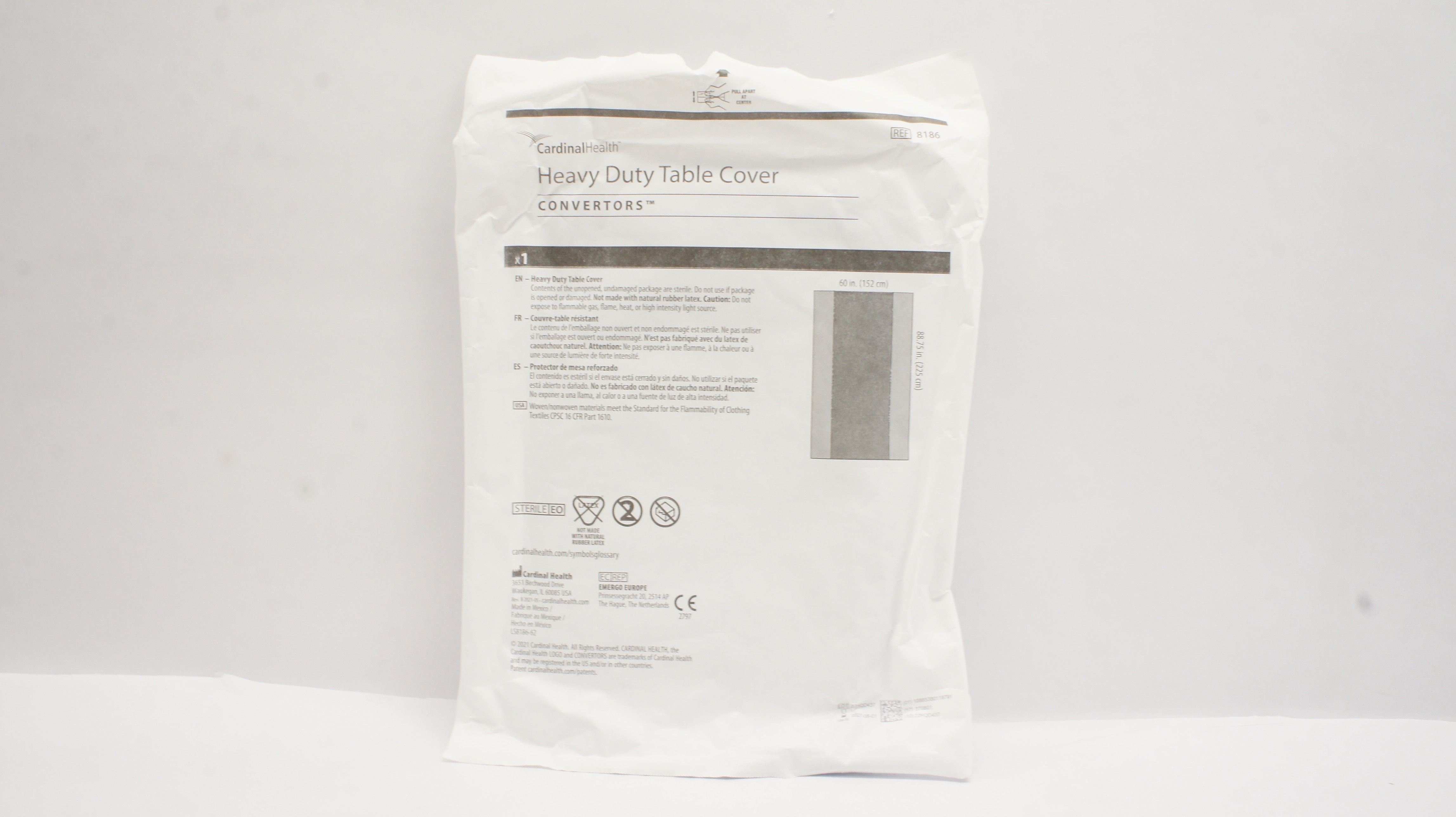 Cardinal Health 8186 Convertors Heavy Duty Table Cover 60inch x 90inch