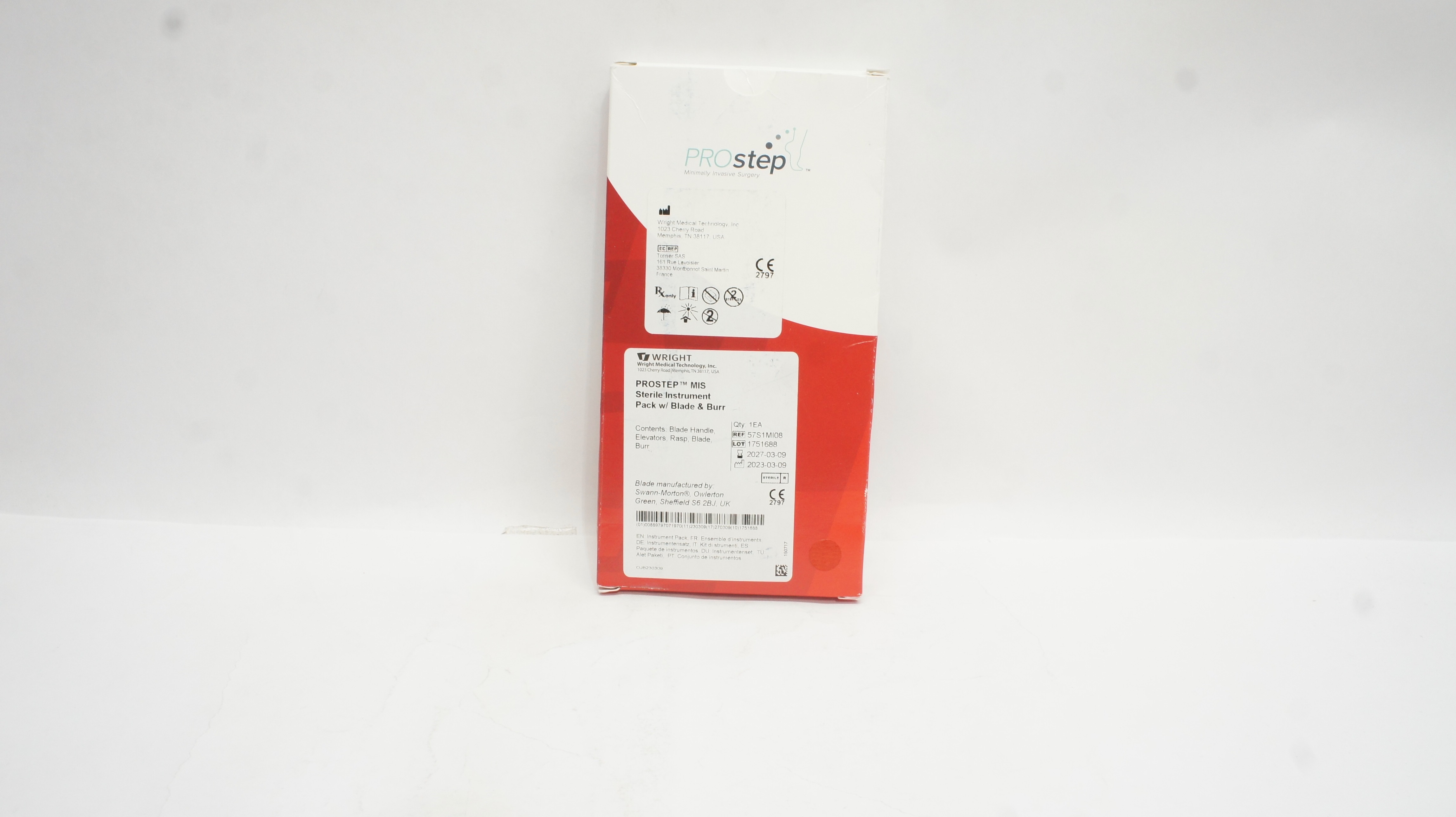 Wright 57S1MI08 Prostep MIS Sterile Instrument Pack W/Blade & Burr